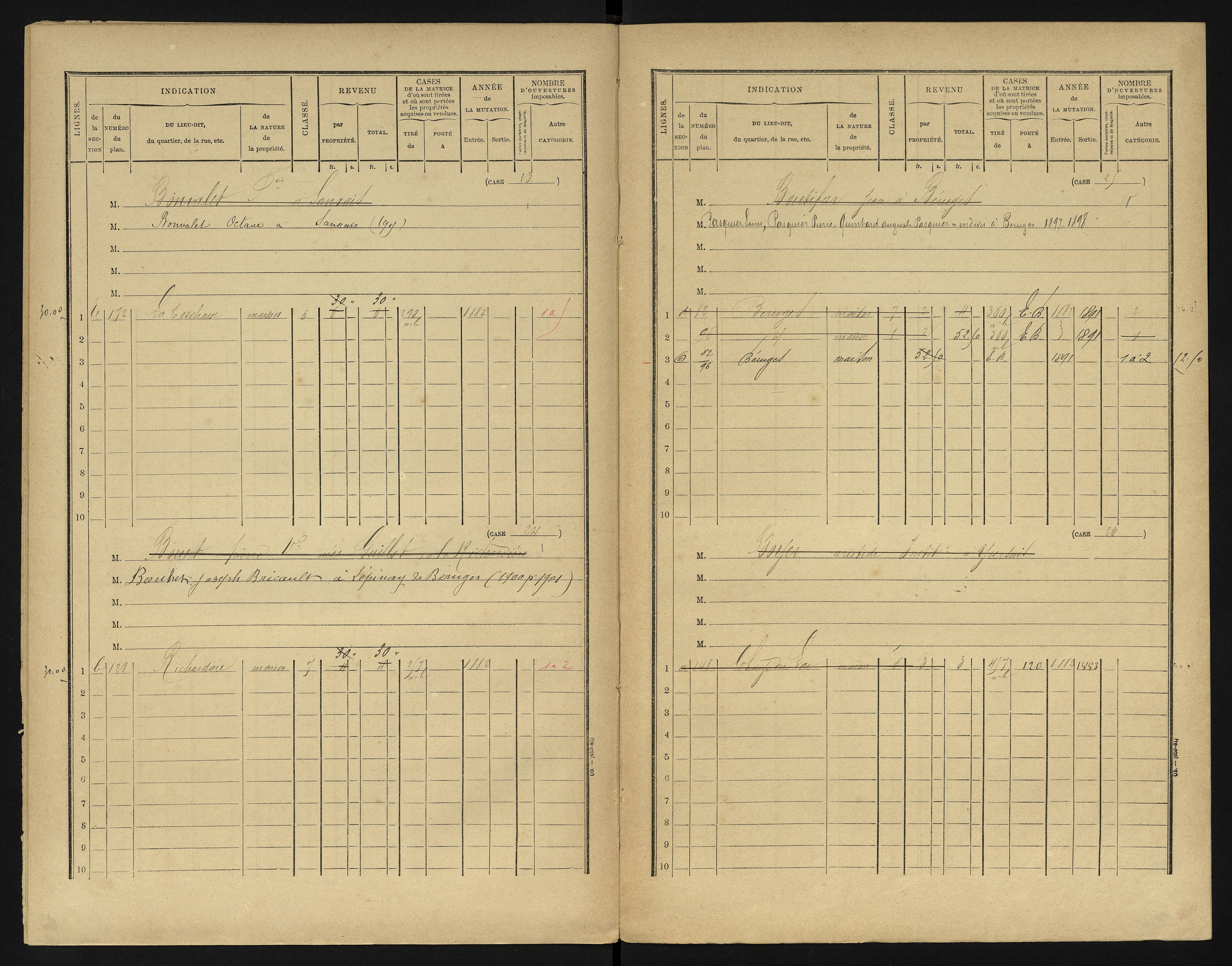 Béruges - FRAD086_cadastre Cases 1-211 