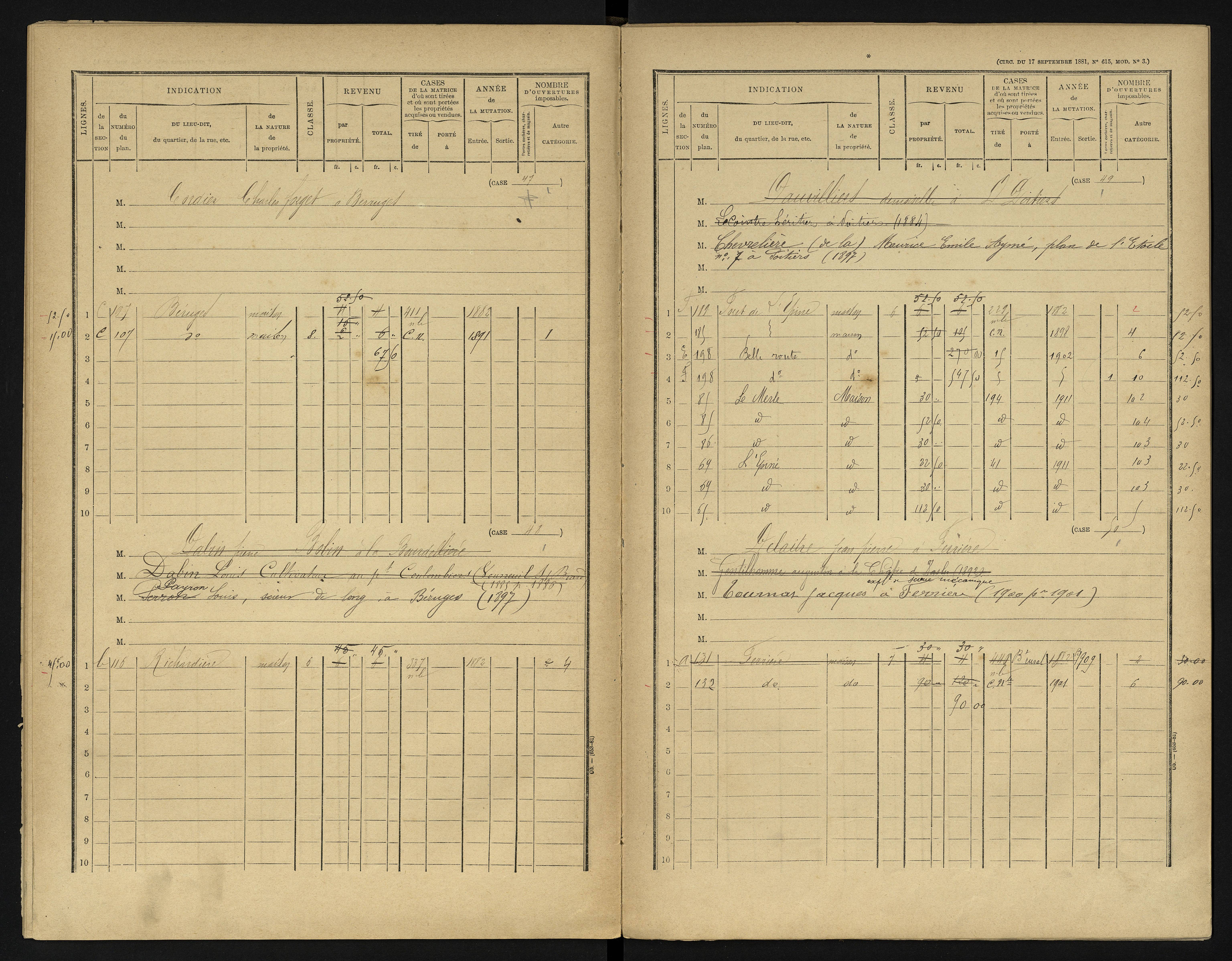 Béruges - FRAD086_cadastre Cases 1-211 