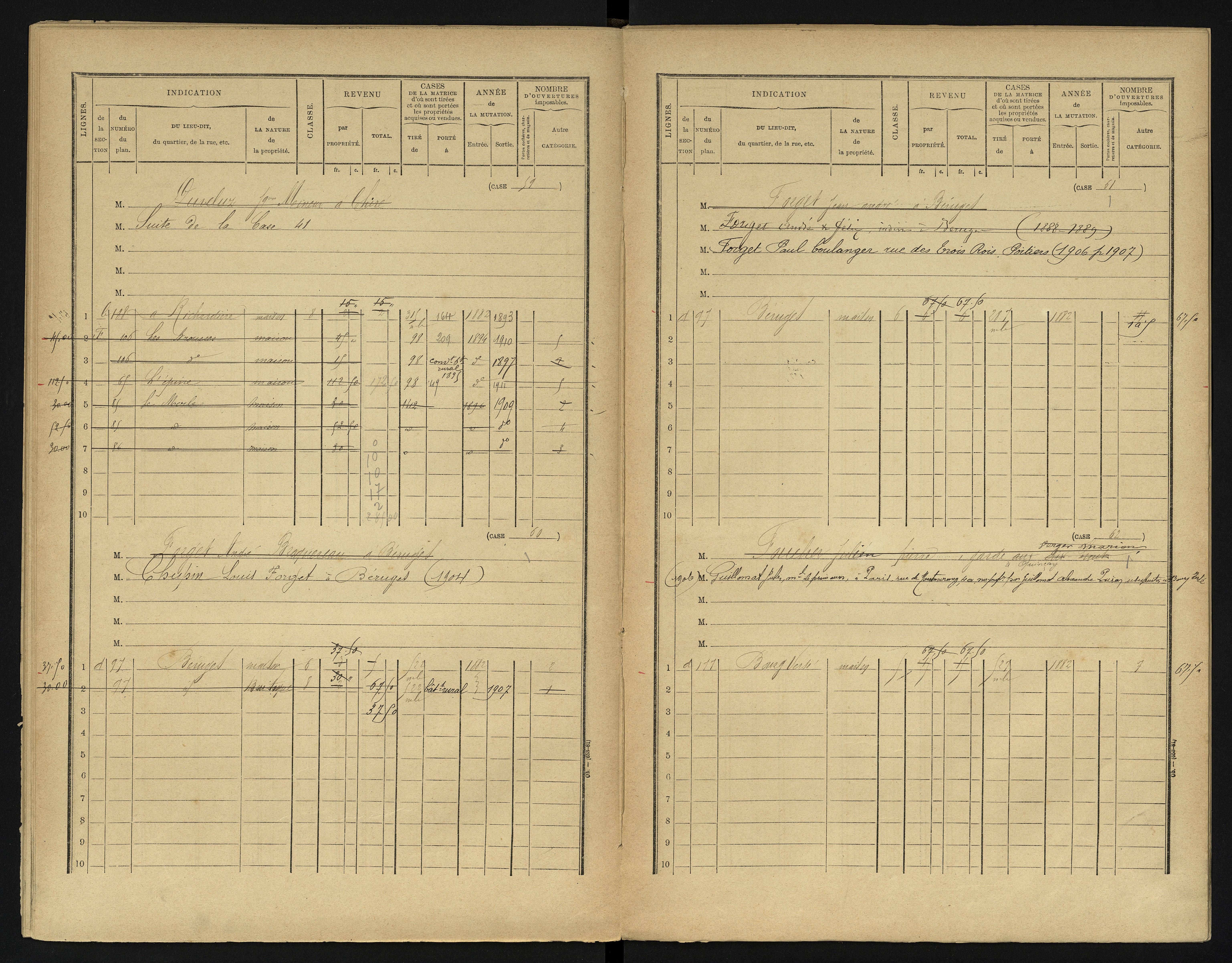 Béruges - FRAD086_cadastre Cases 1-211 