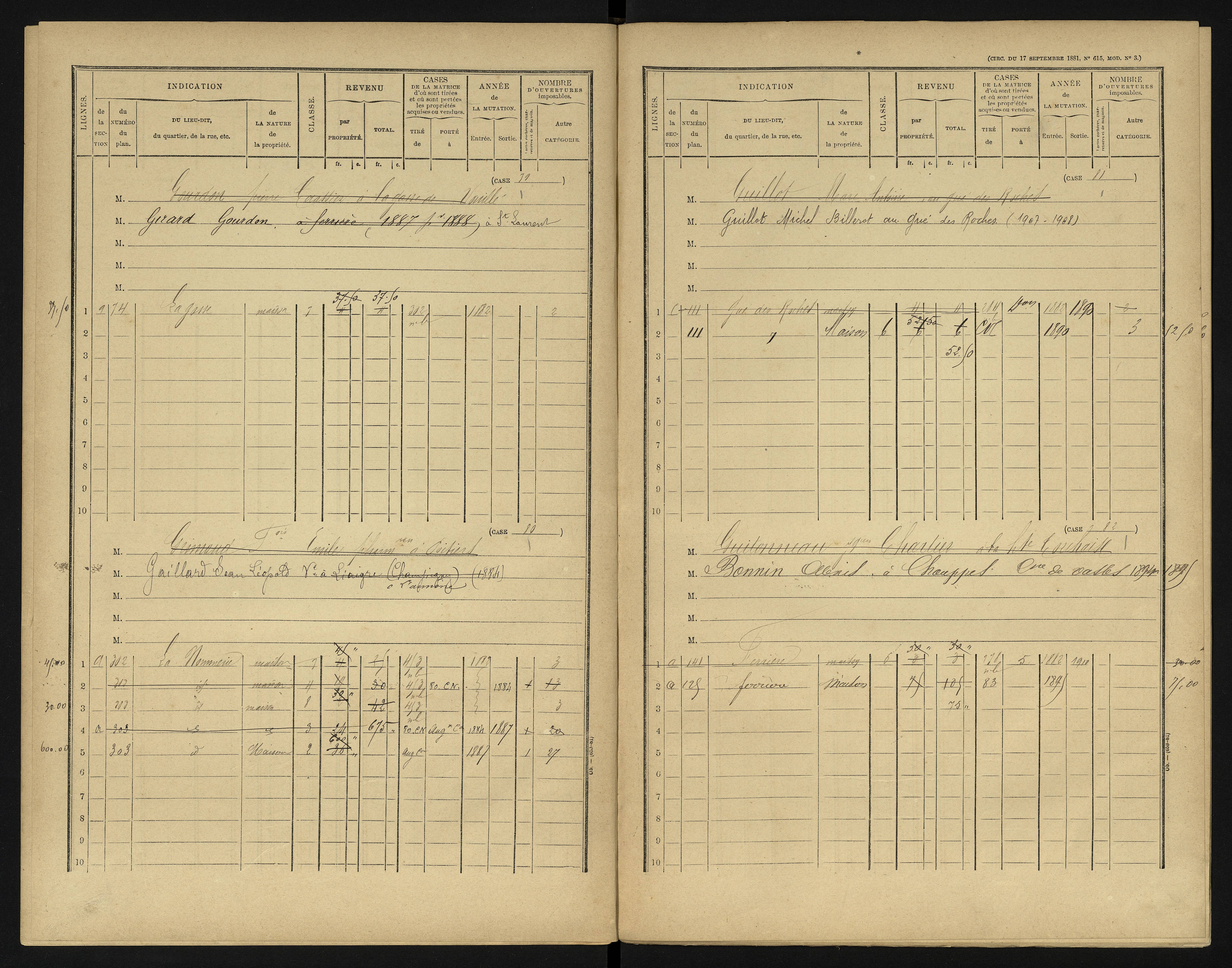 Béruges - FRAD086_cadastre Cases 1-211 