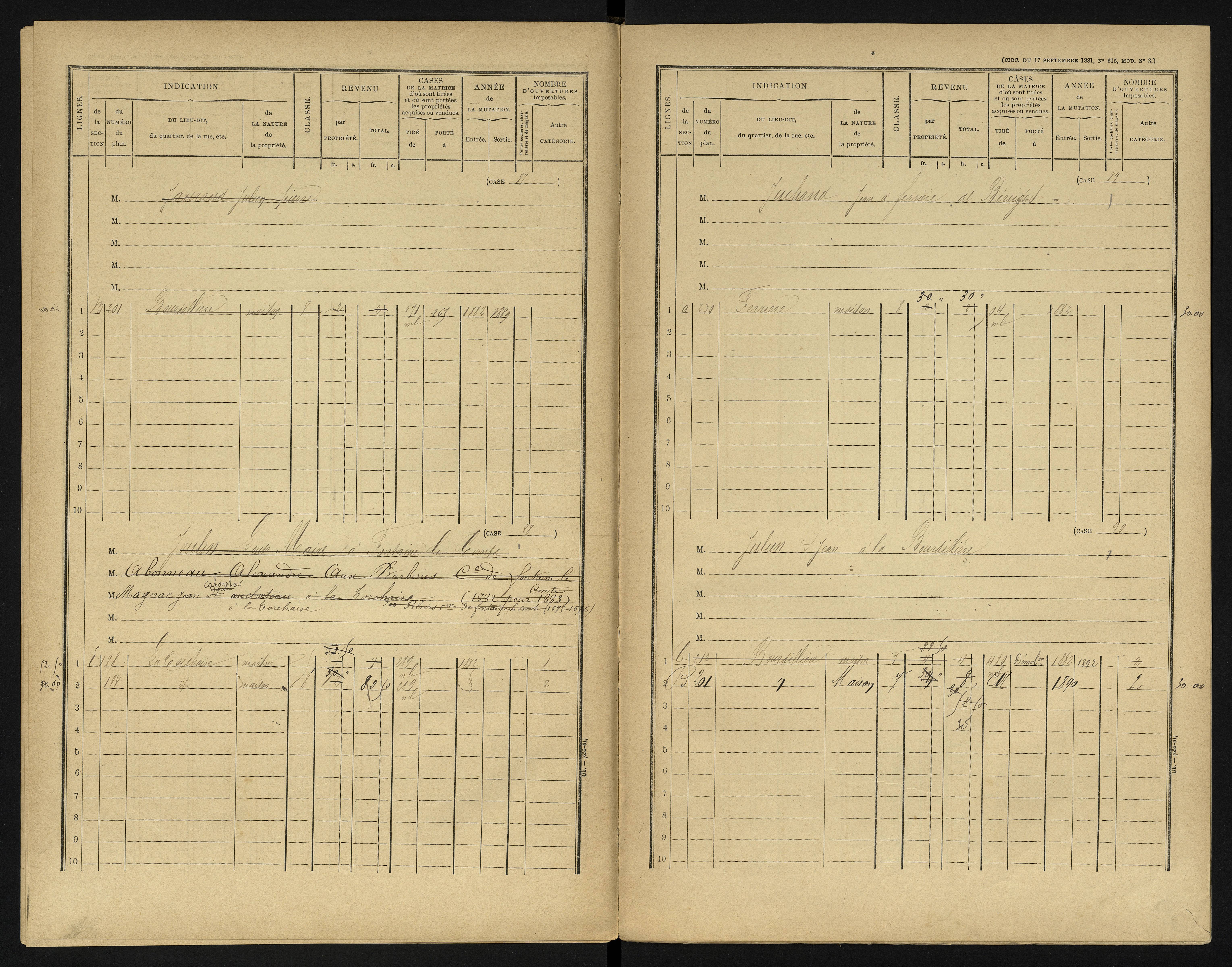 Béruges - FRAD086_cadastre Cases 1-211 