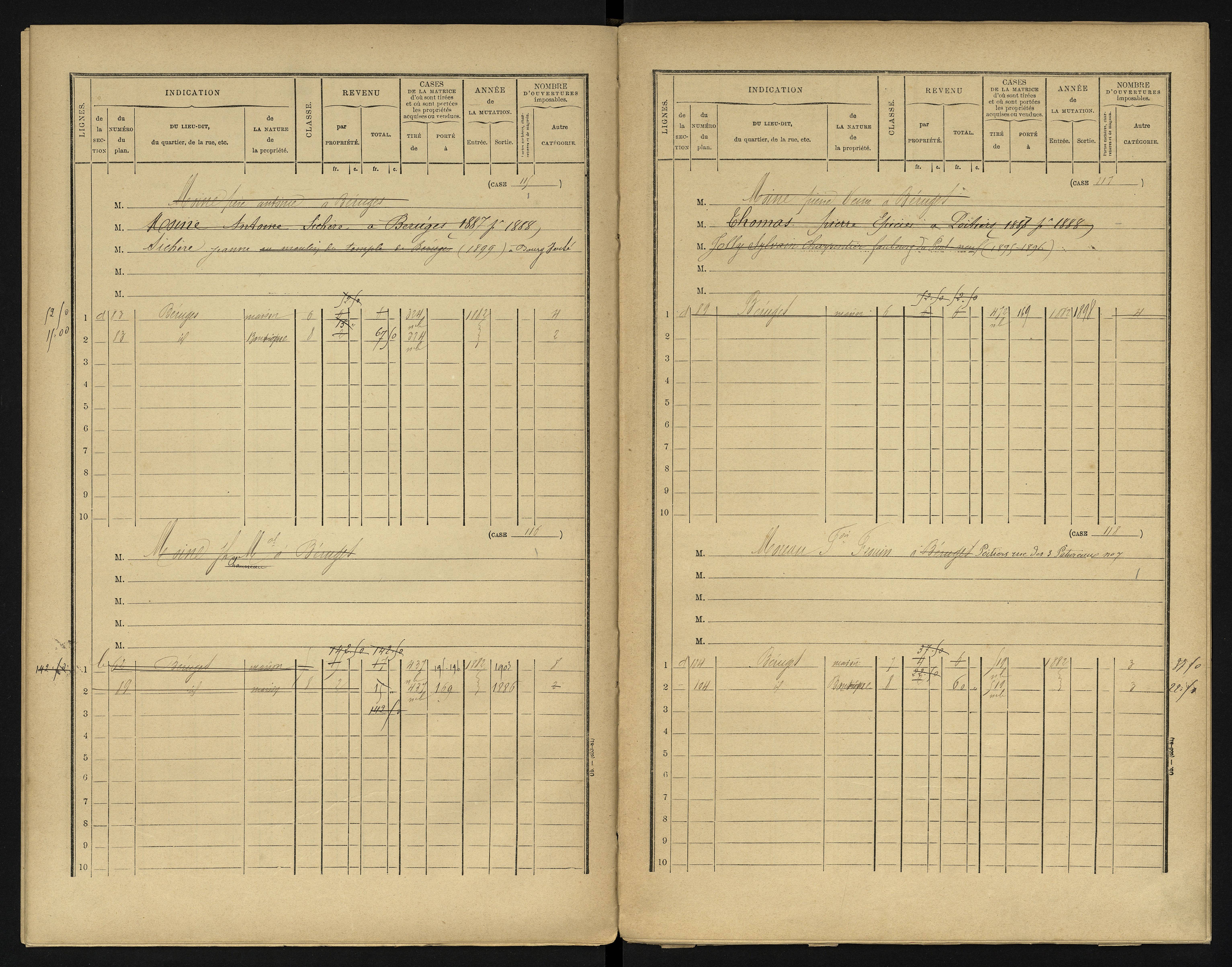 Béruges - FRAD086_cadastre Cases 1-211 