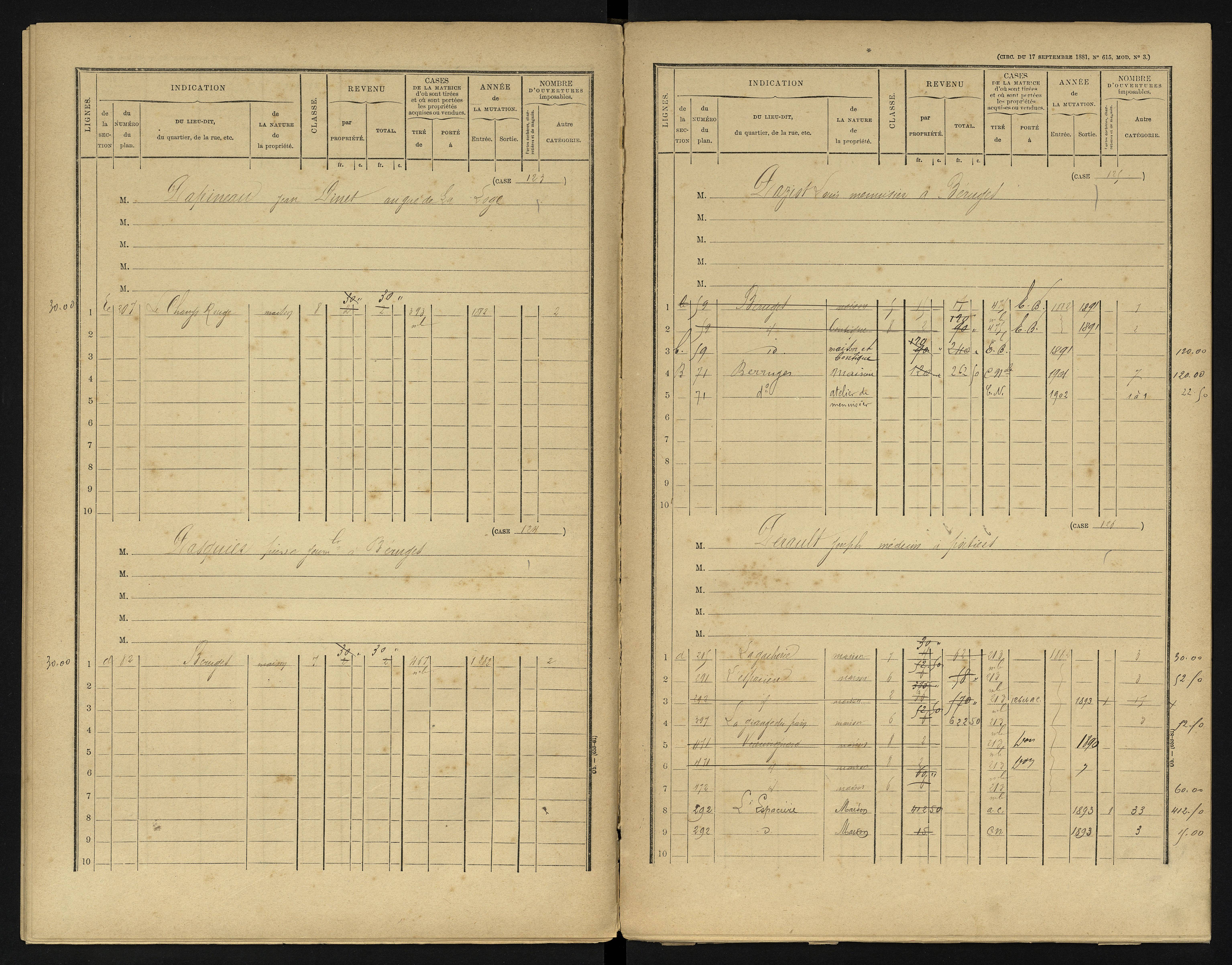 Béruges - FRAD086_cadastre Cases 1-211 