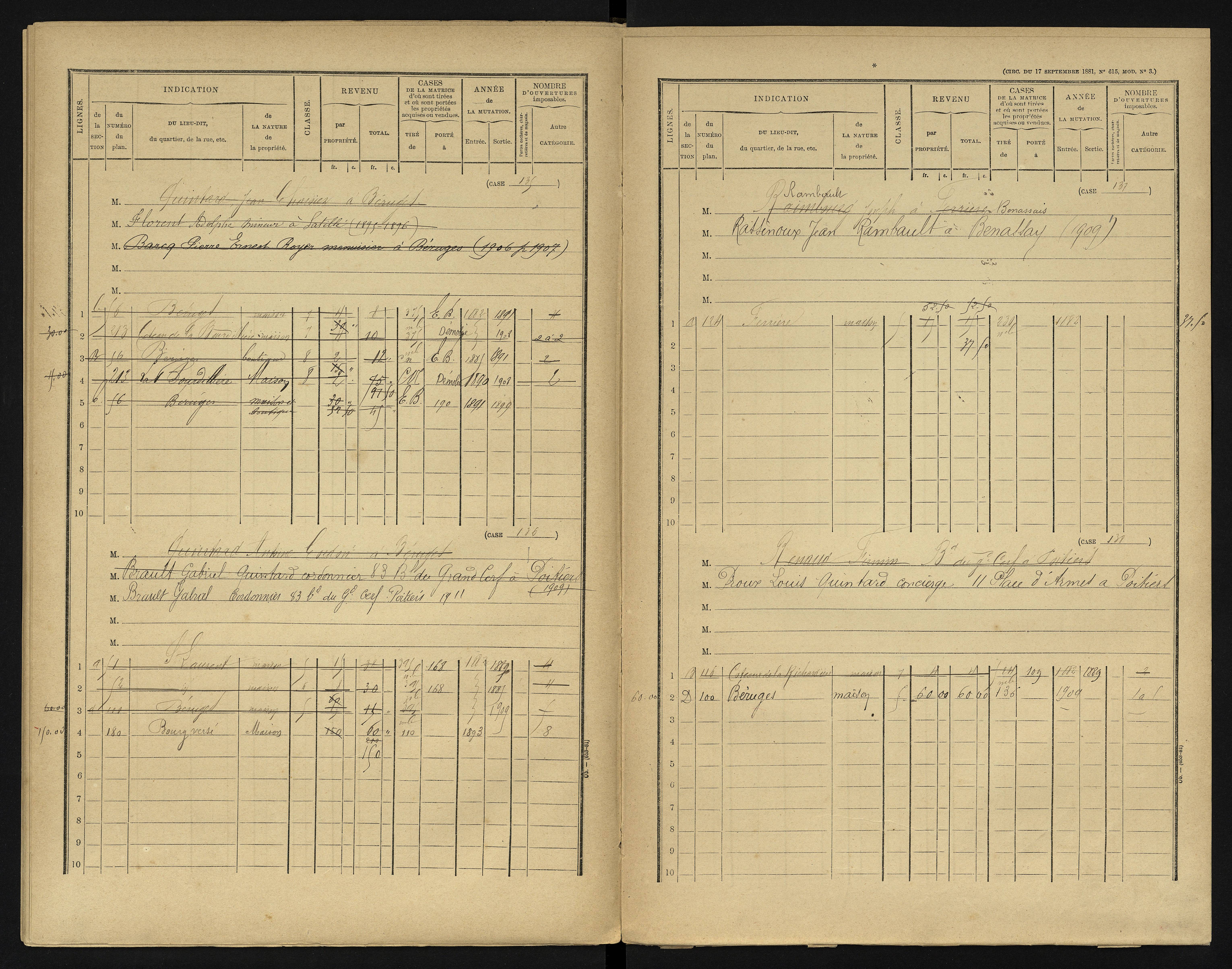 Béruges - FRAD086_cadastre Cases 1-211 
