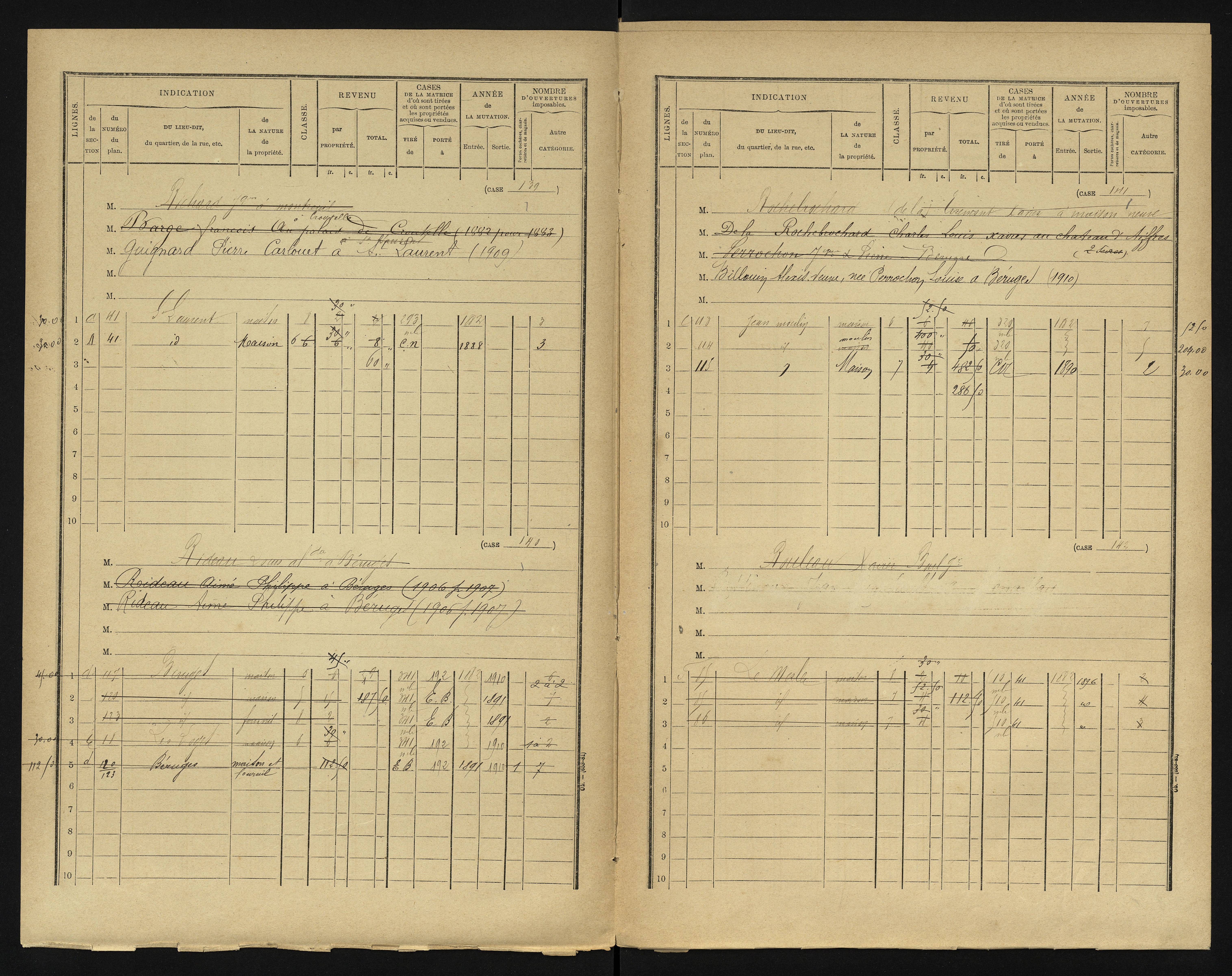 Béruges - FRAD086_cadastre Cases 1-211 