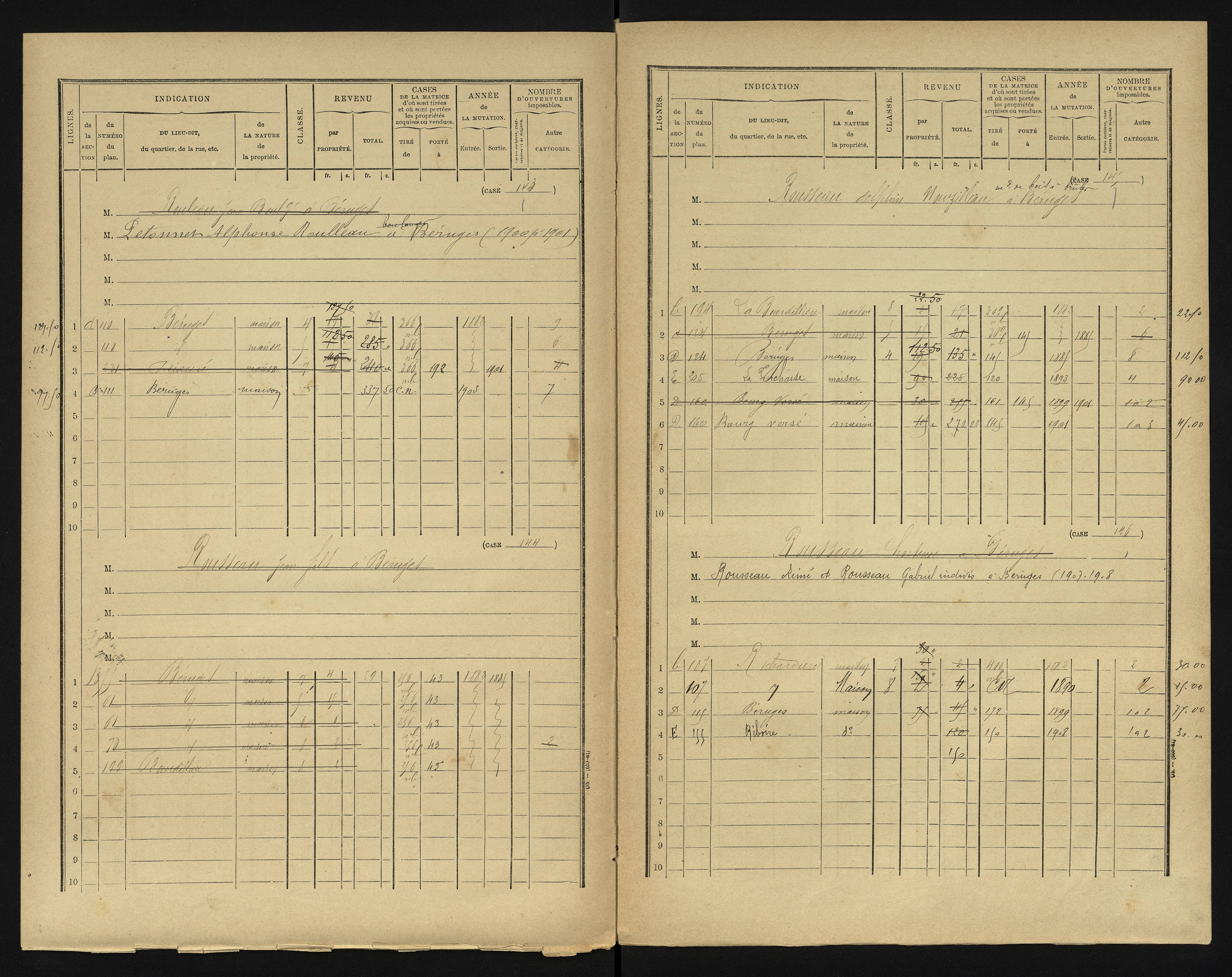 Béruges - FRAD086_cadastre Cases 1-211 