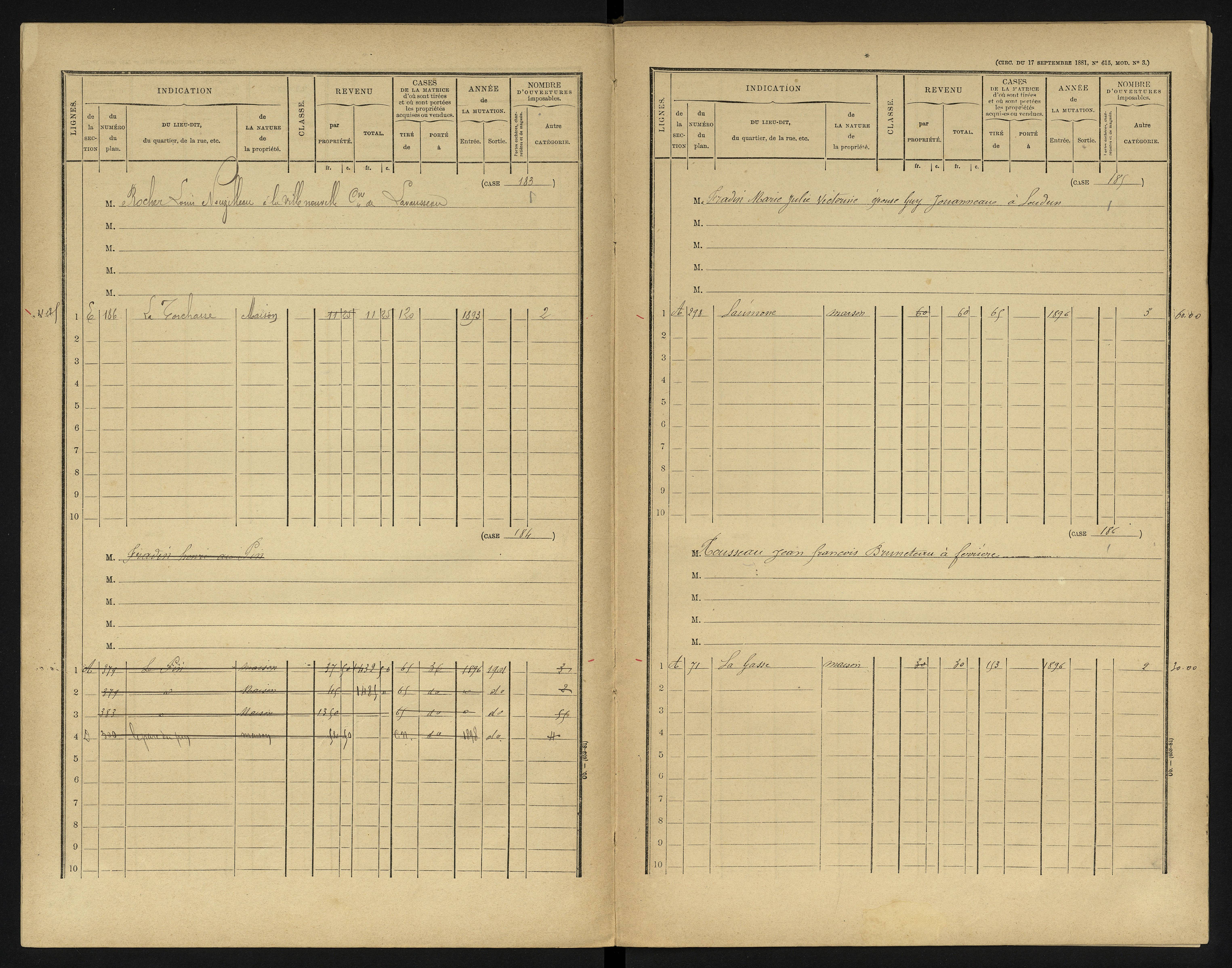 Béruges - FRAD086_cadastre Cases 1-211 