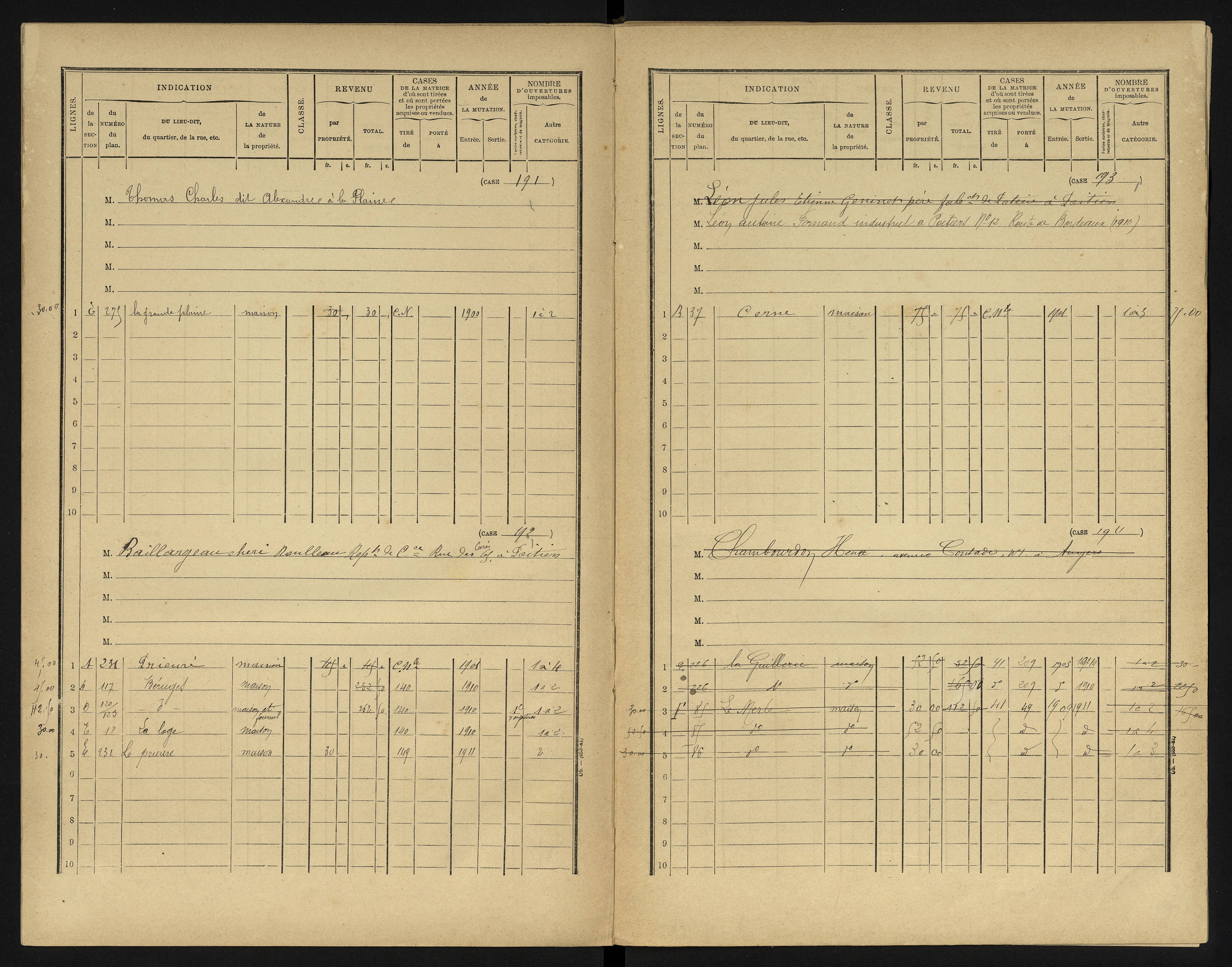 Béruges - FRAD086_cadastre Cases 1-211 
