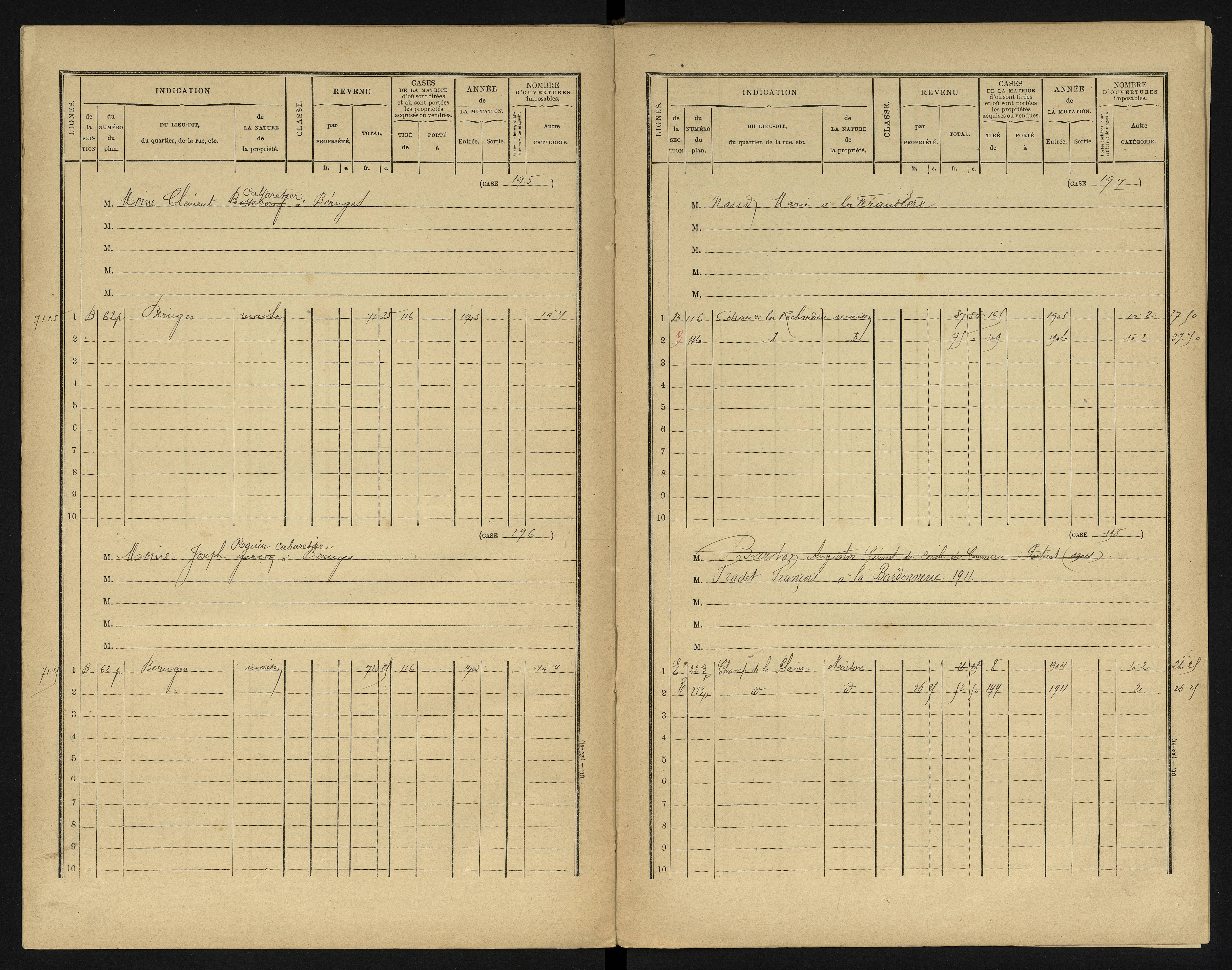 Béruges - FRAD086_cadastre Cases 1-211 