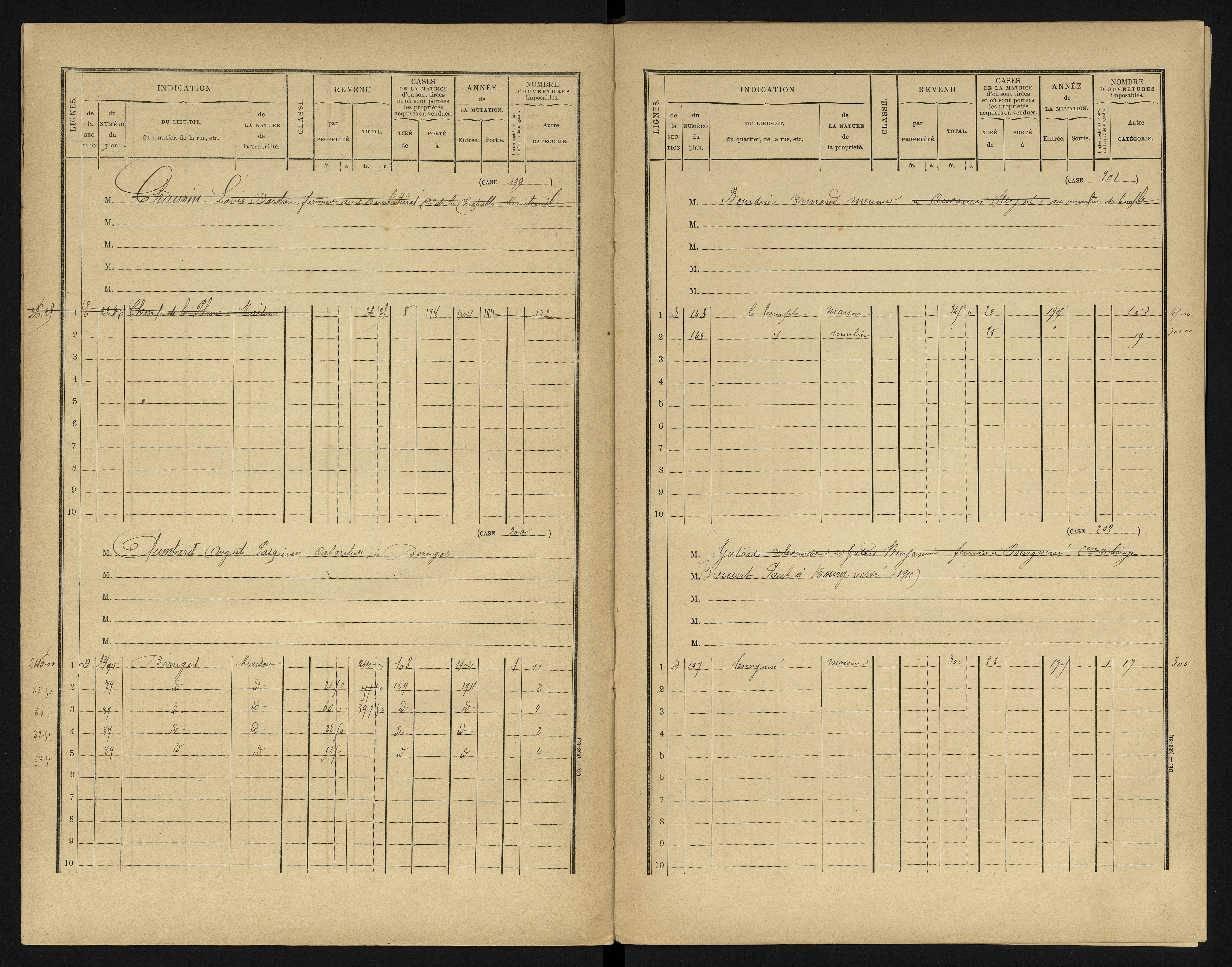 Béruges - FRAD086_cadastre Cases 1-211 