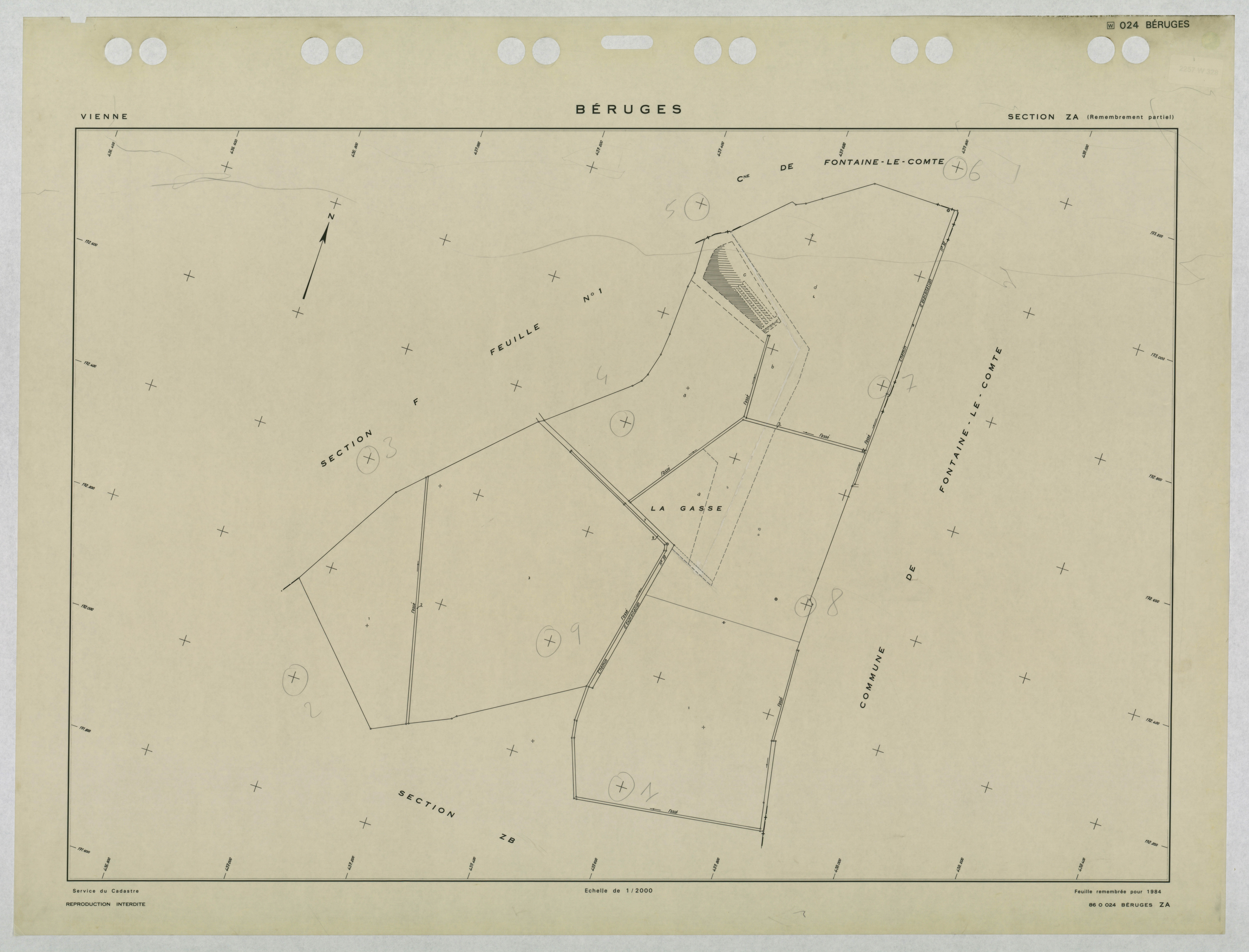 Béruges - FRAD086_cadastre Plans remembrés 