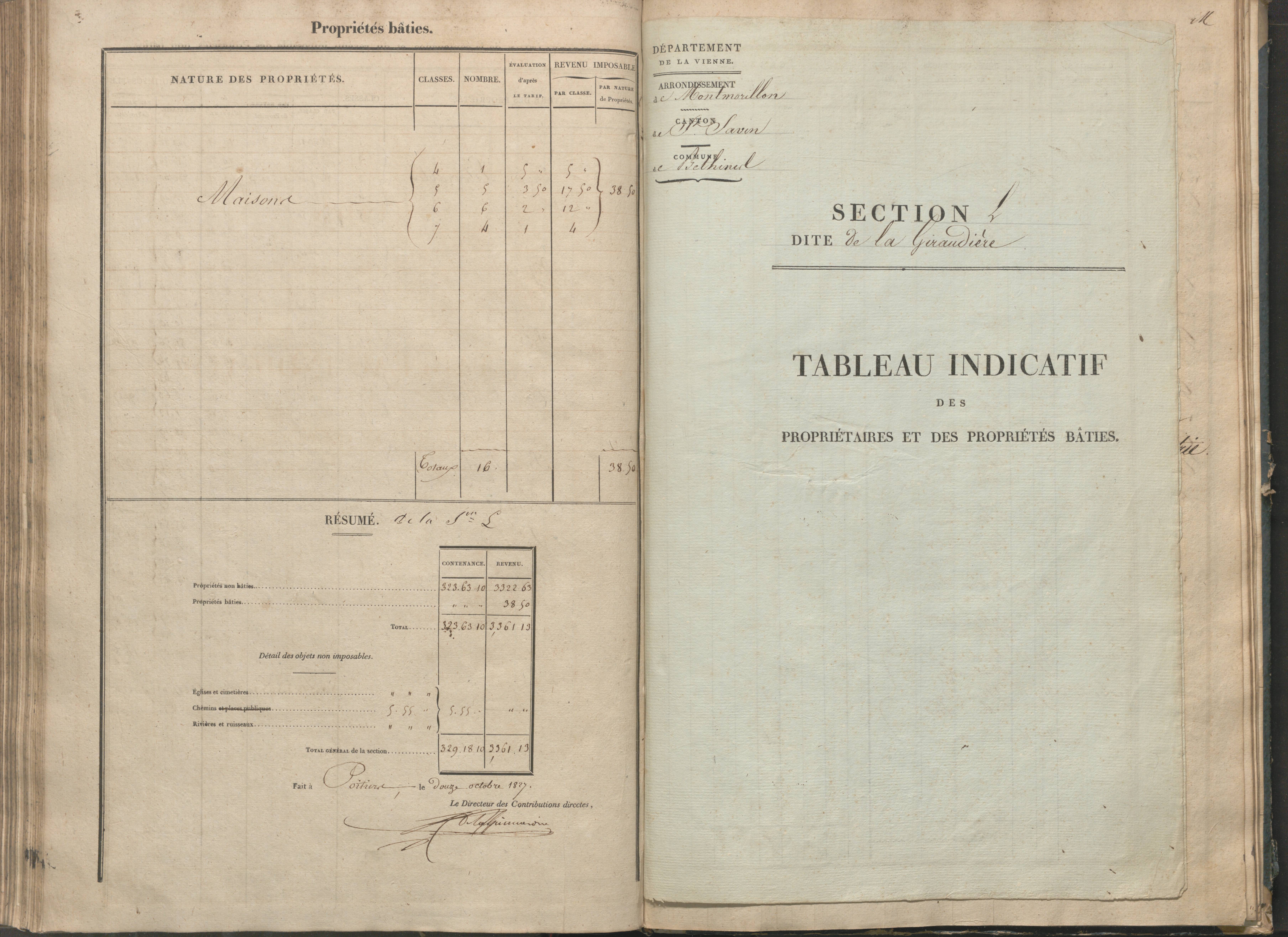 Béthines - FRAD086_cadastre Sections G-M 