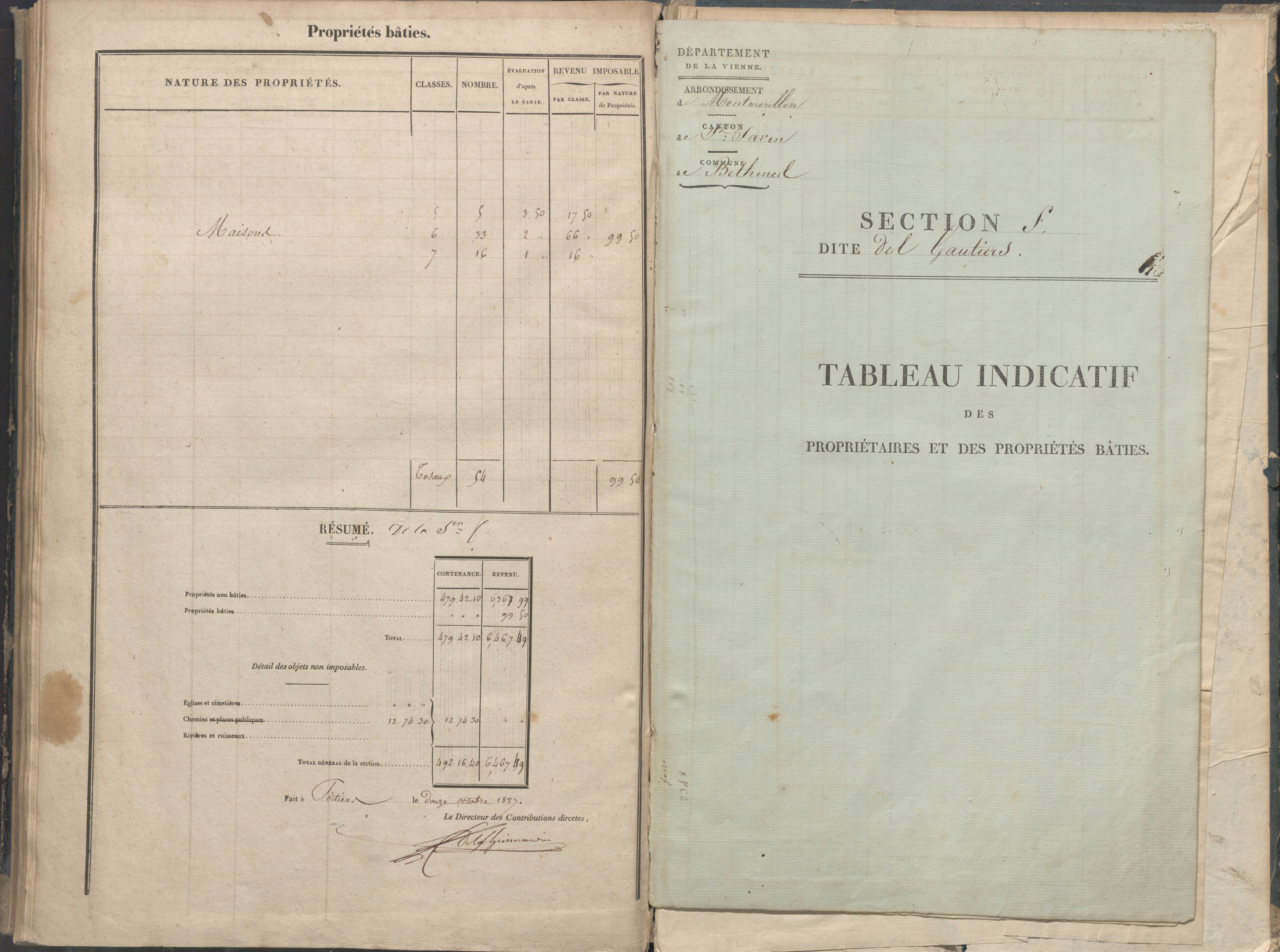 Béthines - FRAD086_cadastre Sections A-F 