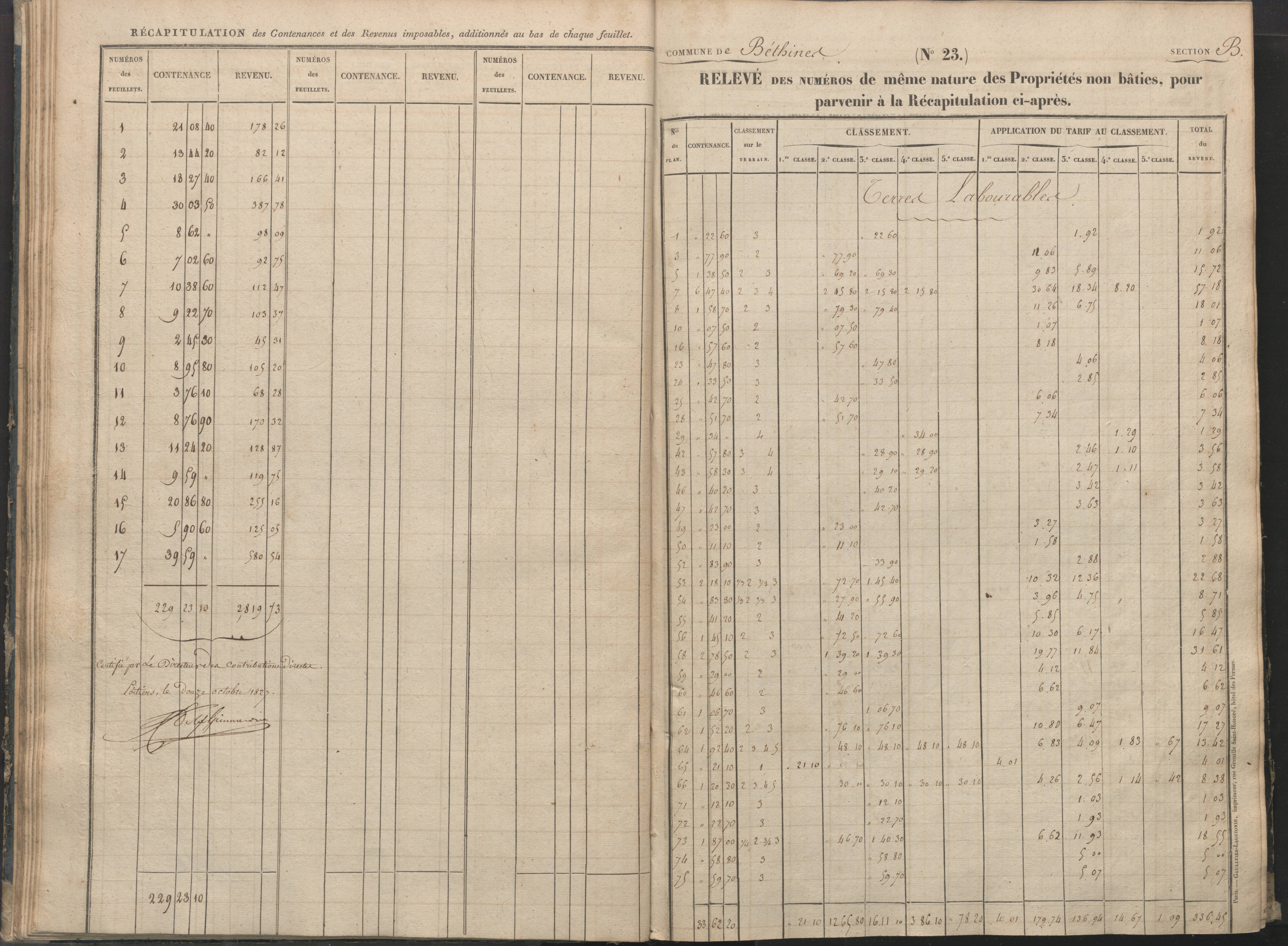 Béthines - FRAD086_cadastre Sections A-F 