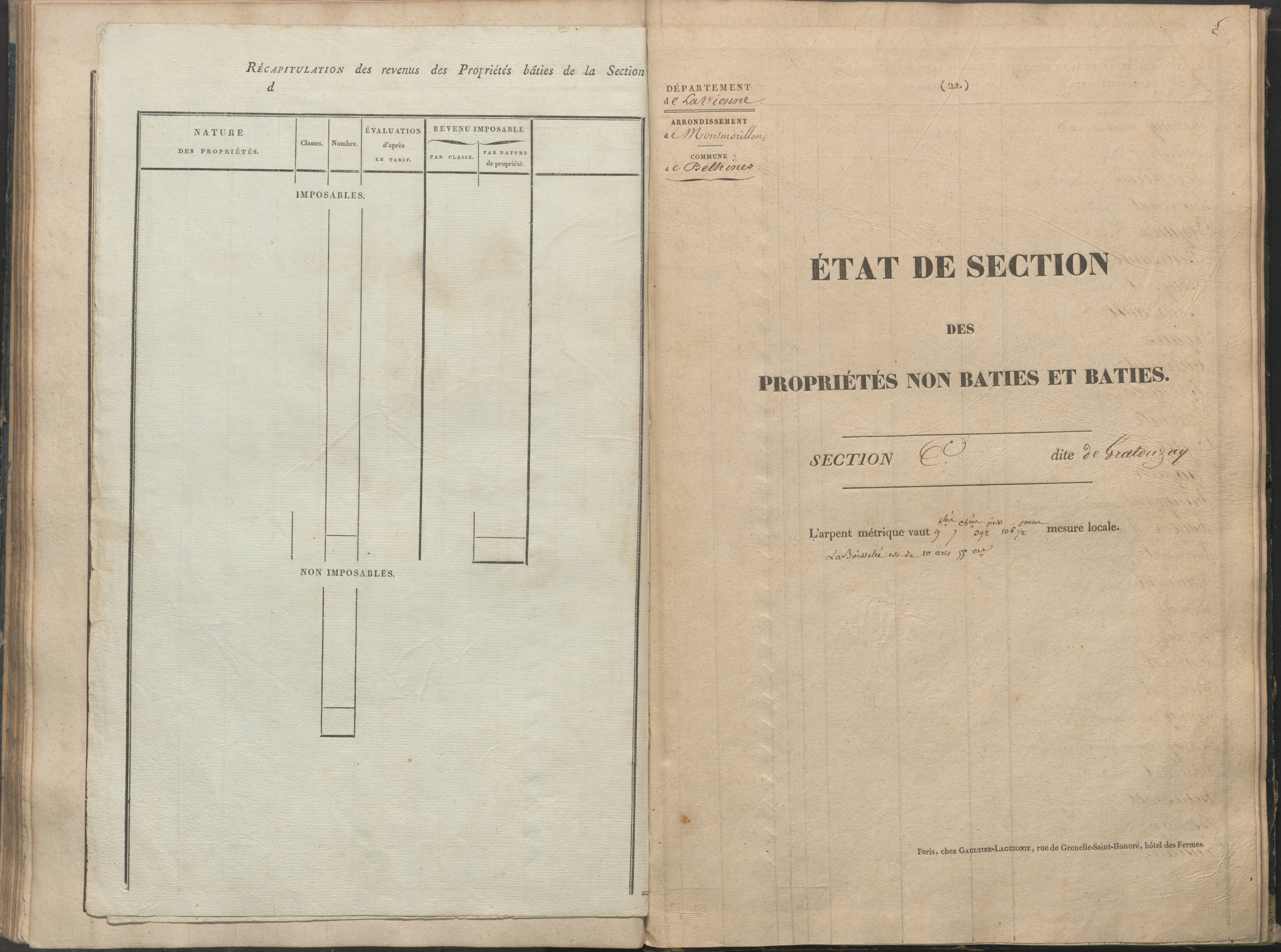 Béthines - FRAD086_cadastre Sections A-F 