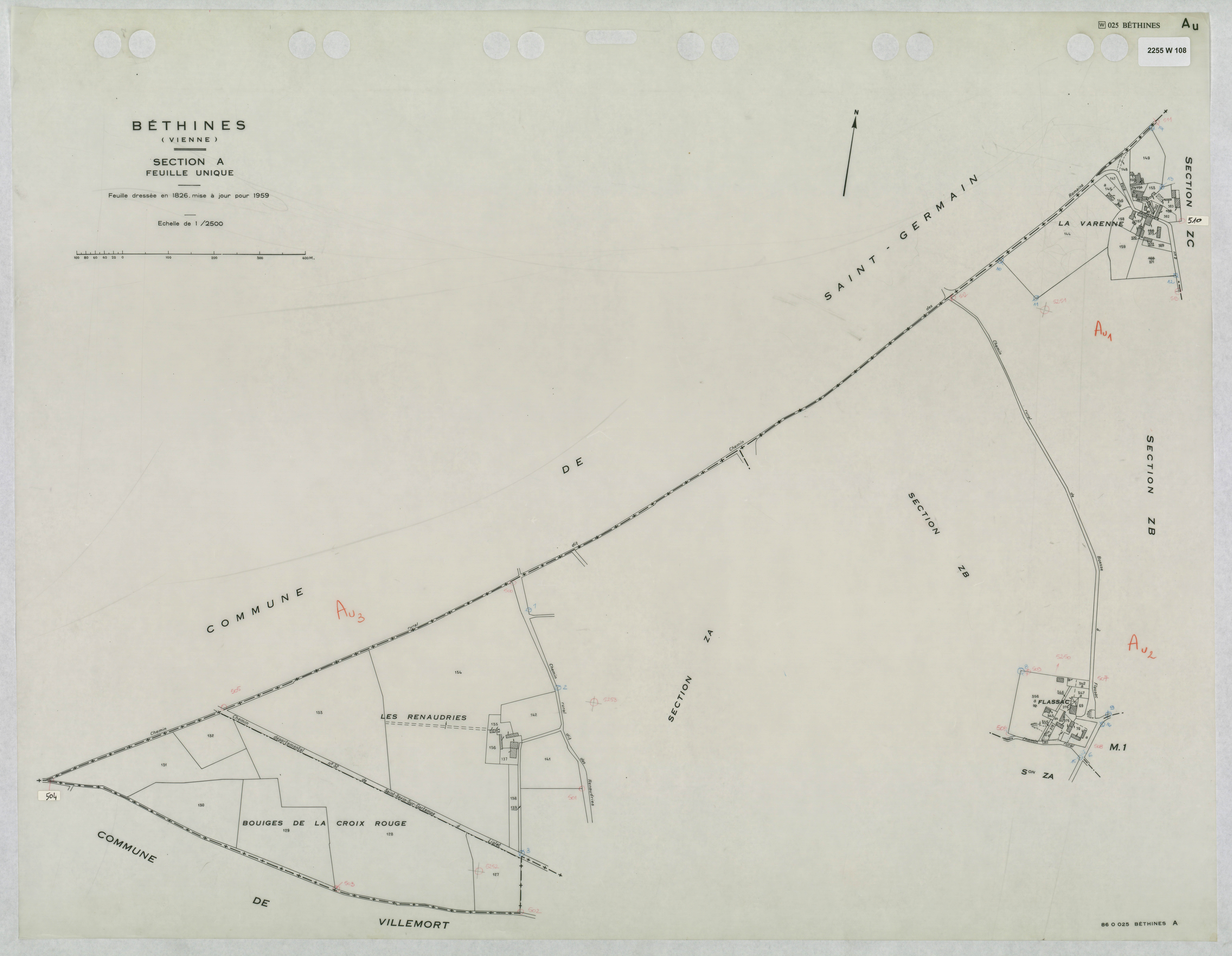 Béthines - FRAD086_cadastre Plans mis à jour 