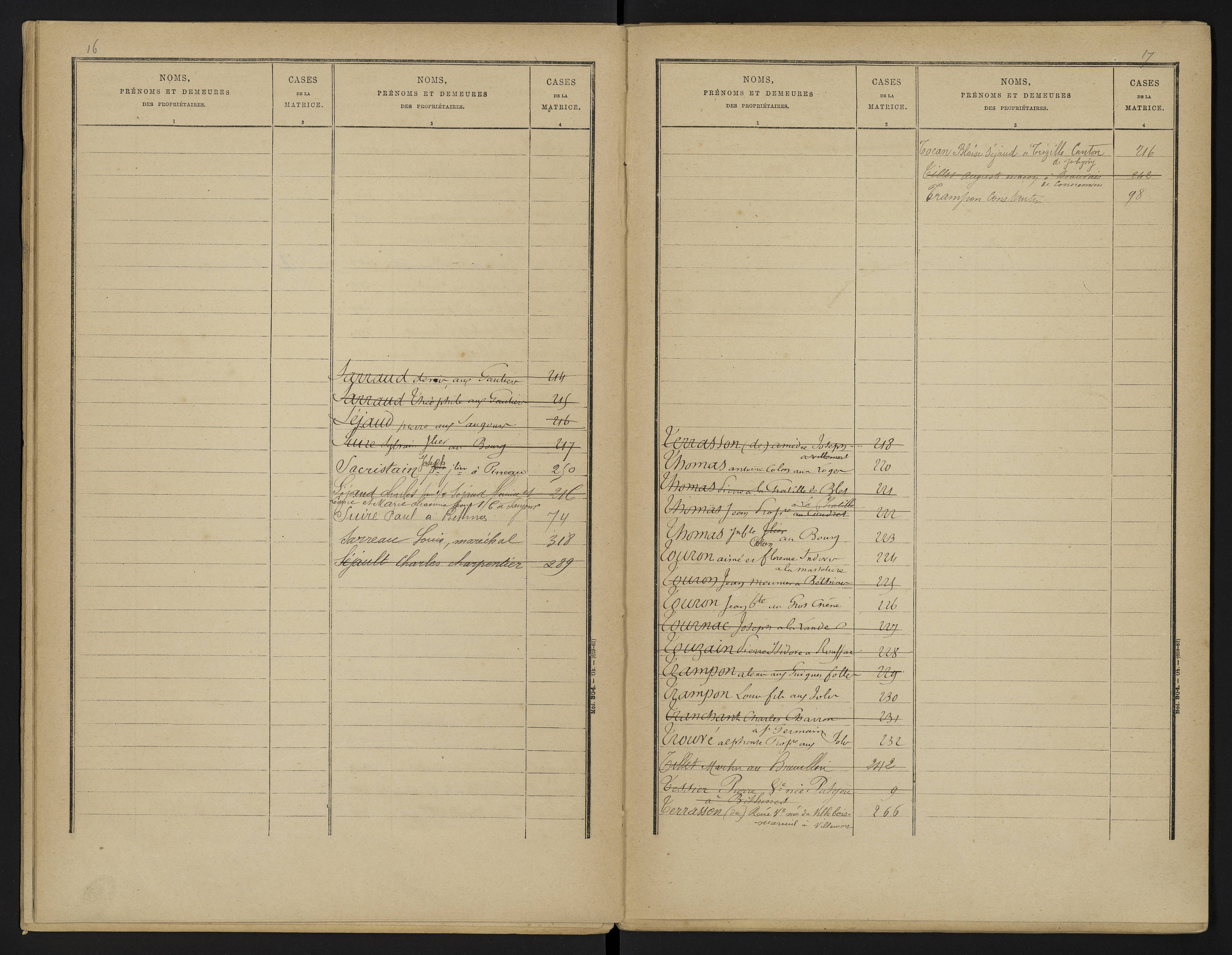 Béthines - FRAD086_cadastre Cases 1-328 