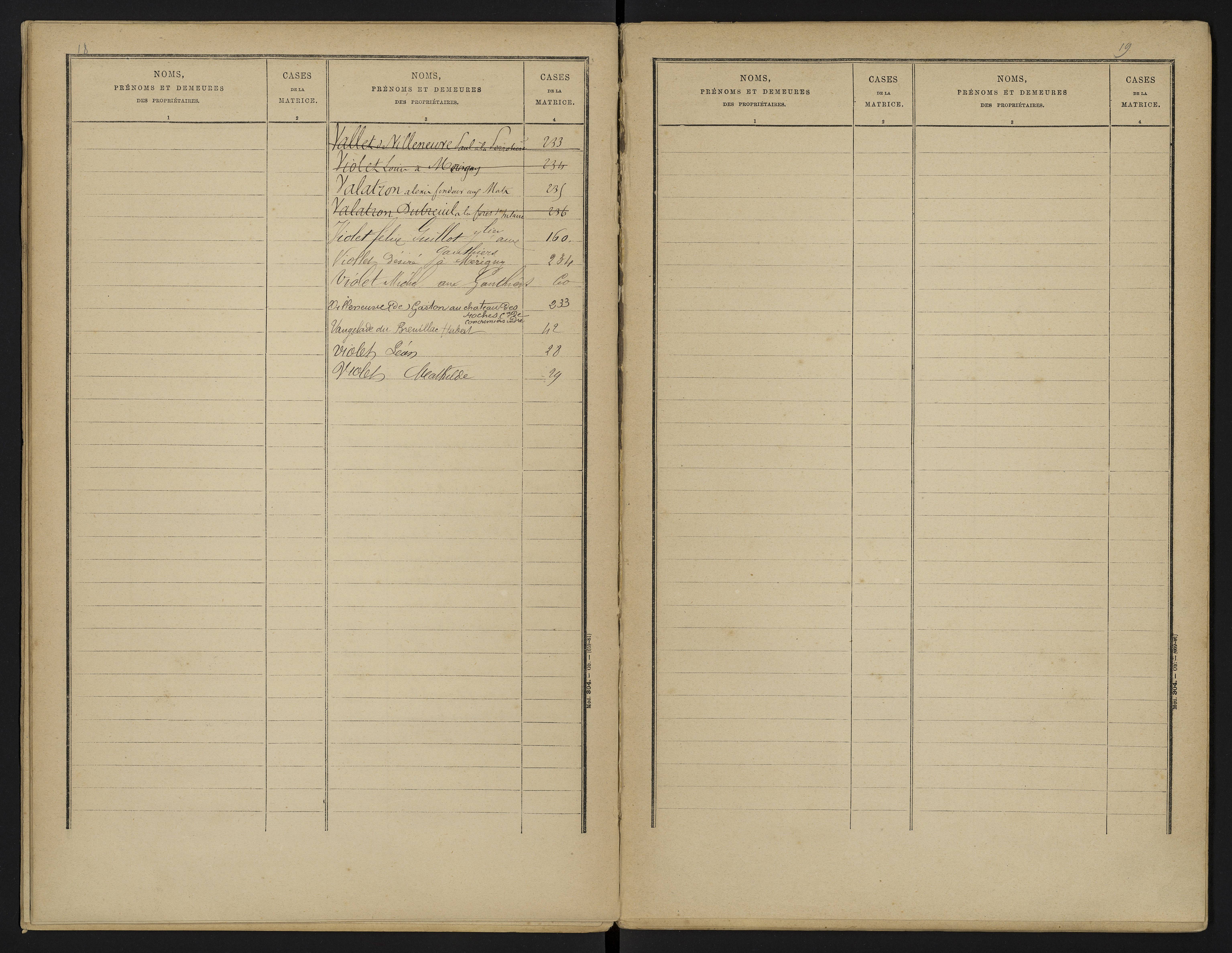 Béthines - FRAD086_cadastre Cases 1-328 