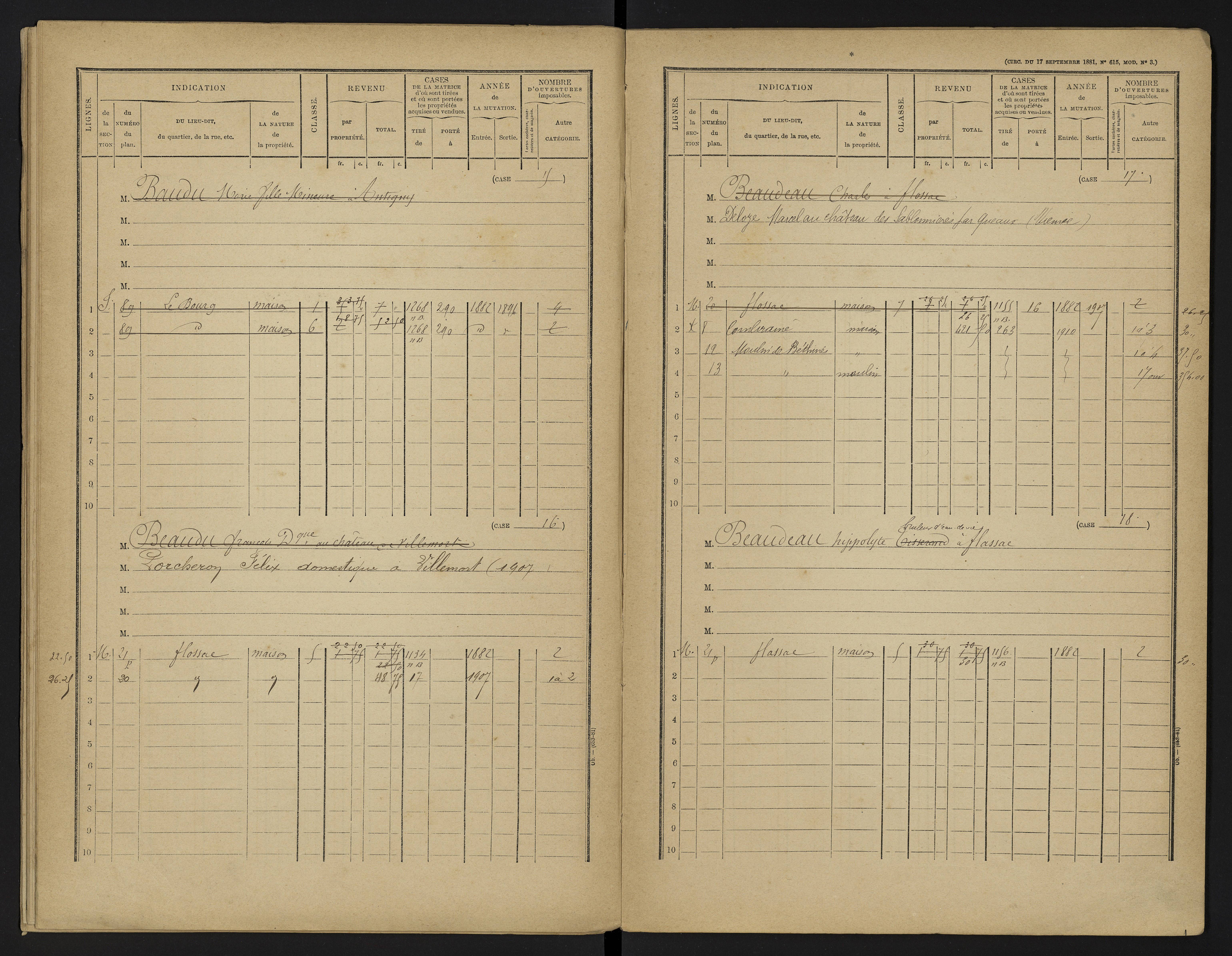 Béthines - FRAD086_cadastre Cases 1-328 