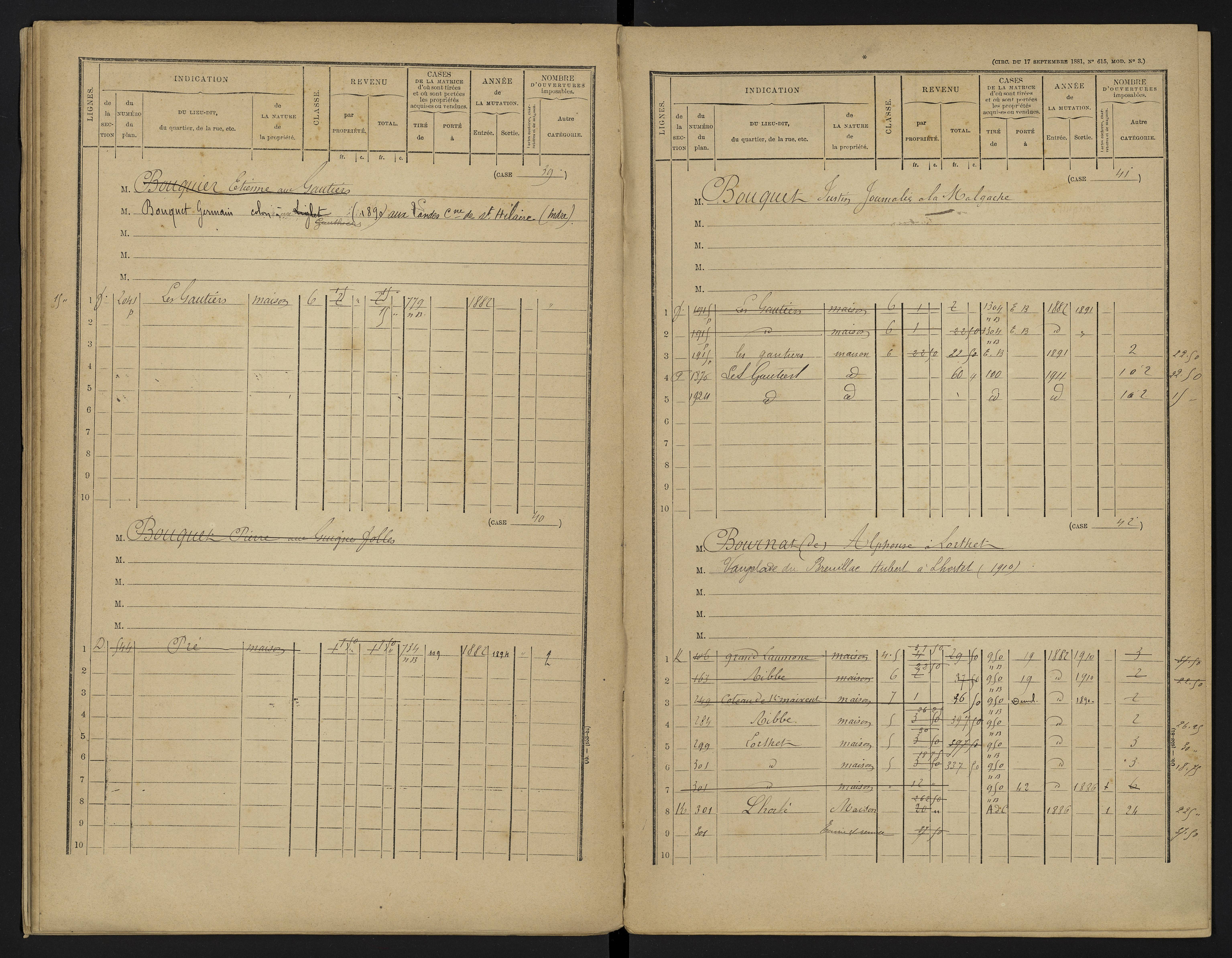 Béthines - FRAD086_cadastre Cases 1-328 