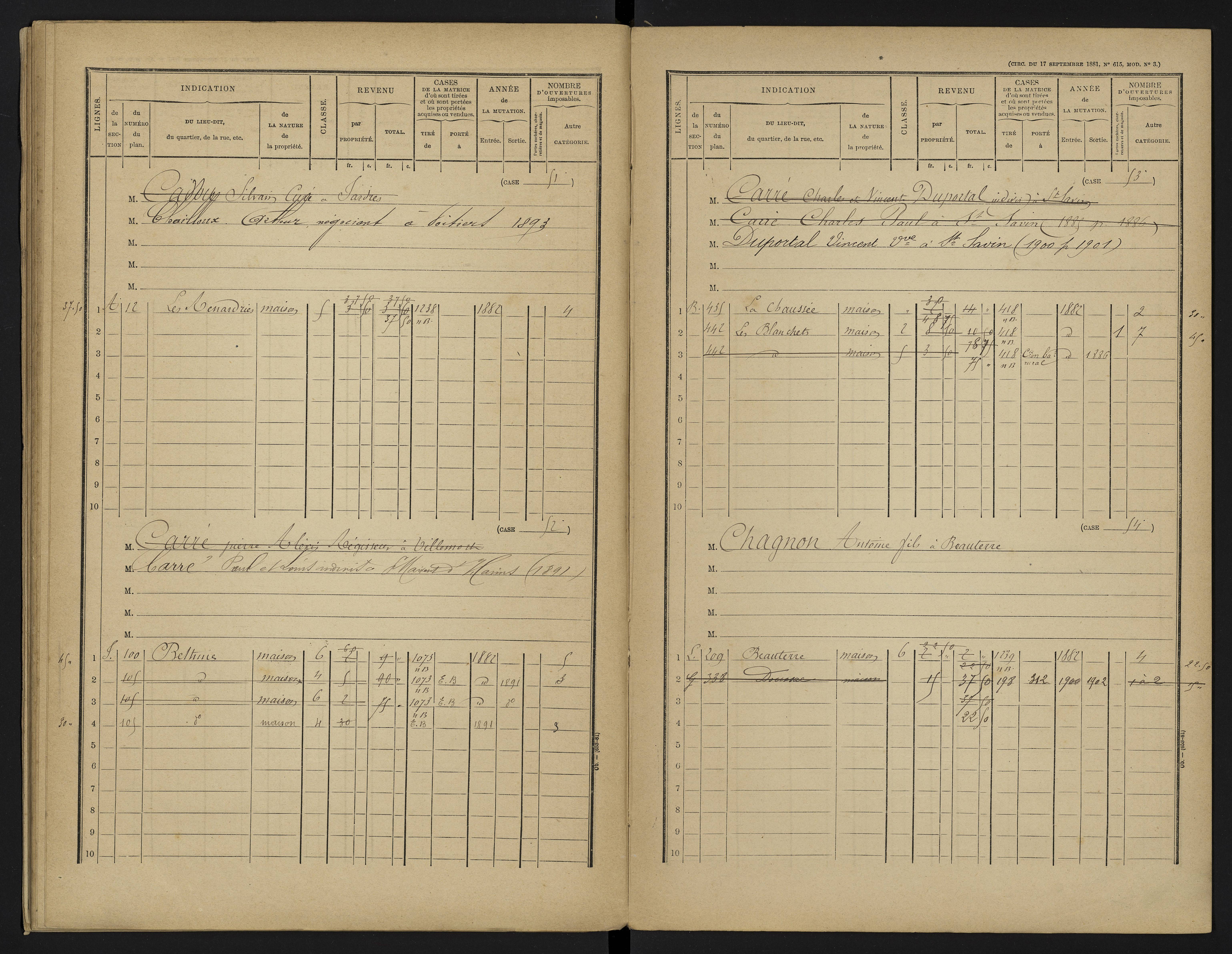 Béthines - FRAD086_cadastre Cases 1-328 