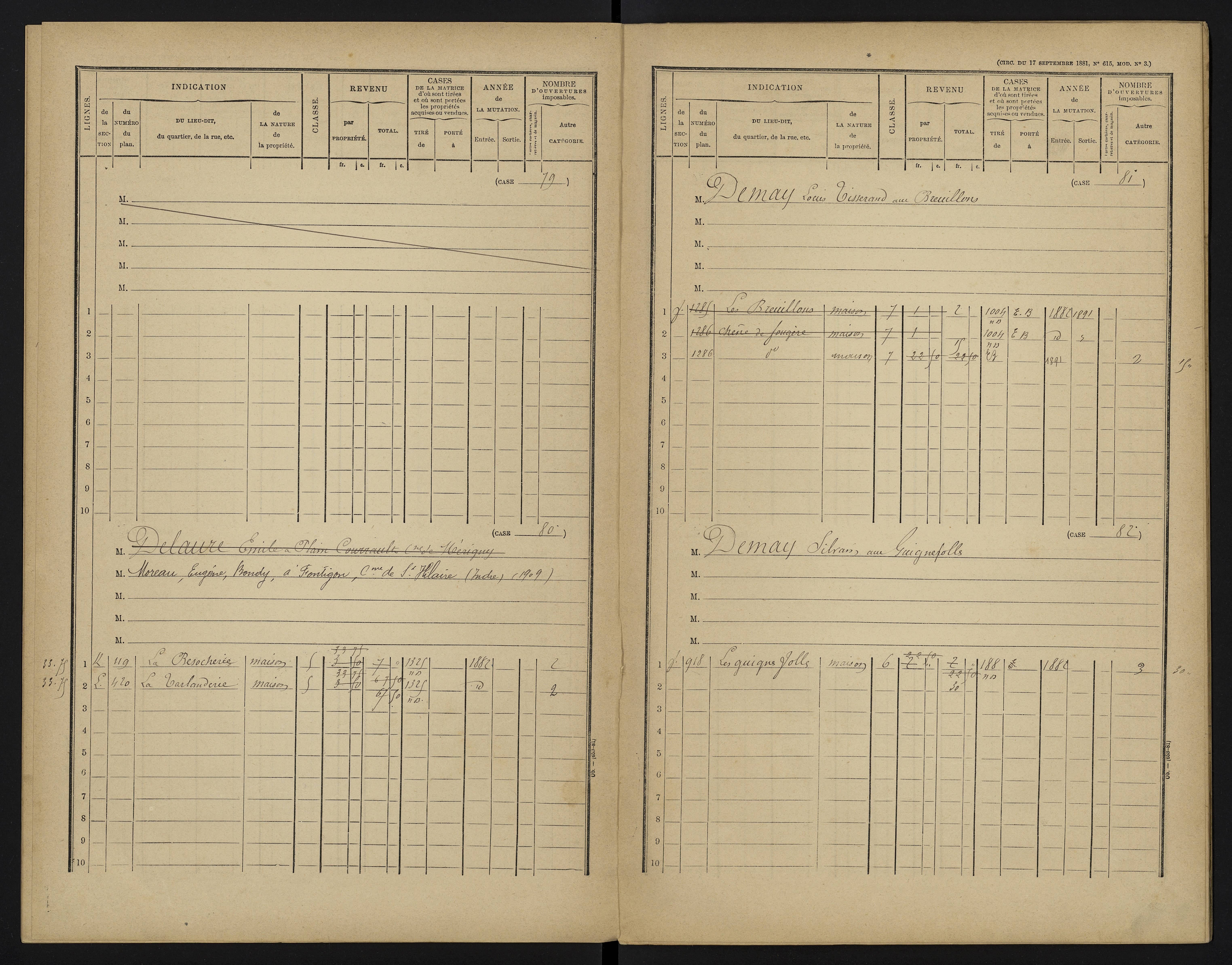 Béthines - FRAD086_cadastre Cases 1-328 