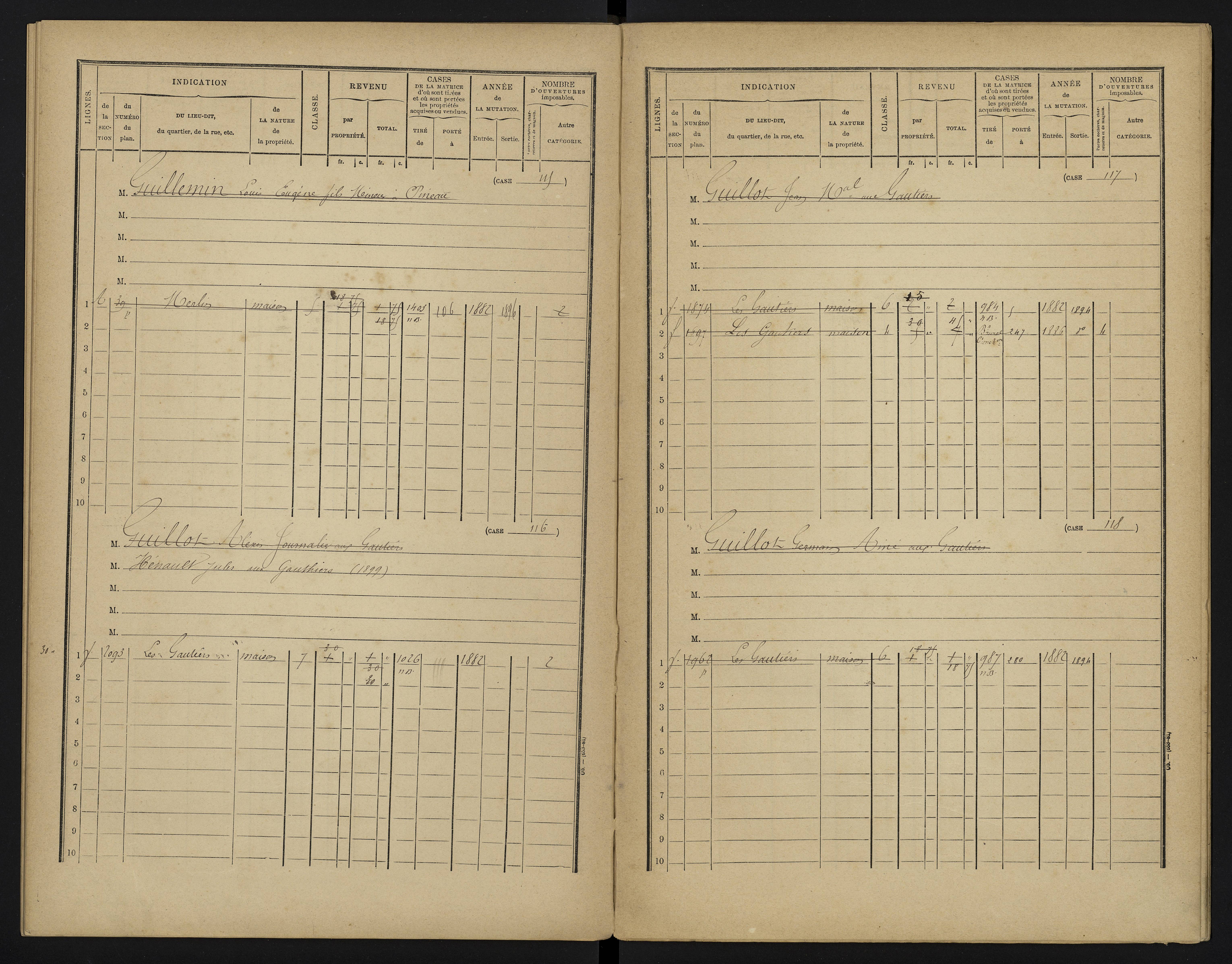 Béthines - FRAD086_cadastre Cases 1-328 