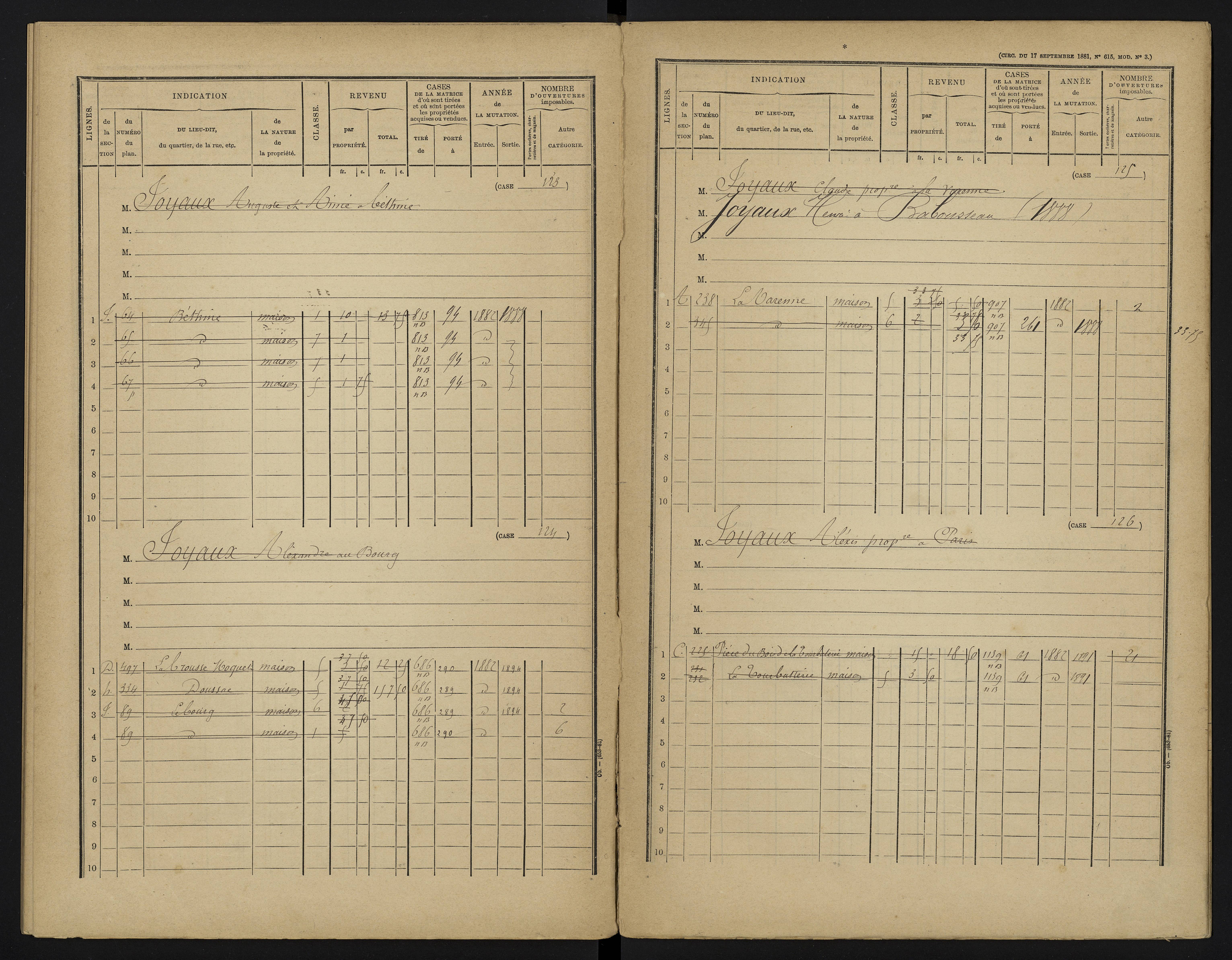Béthines - FRAD086_cadastre Cases 1-328 