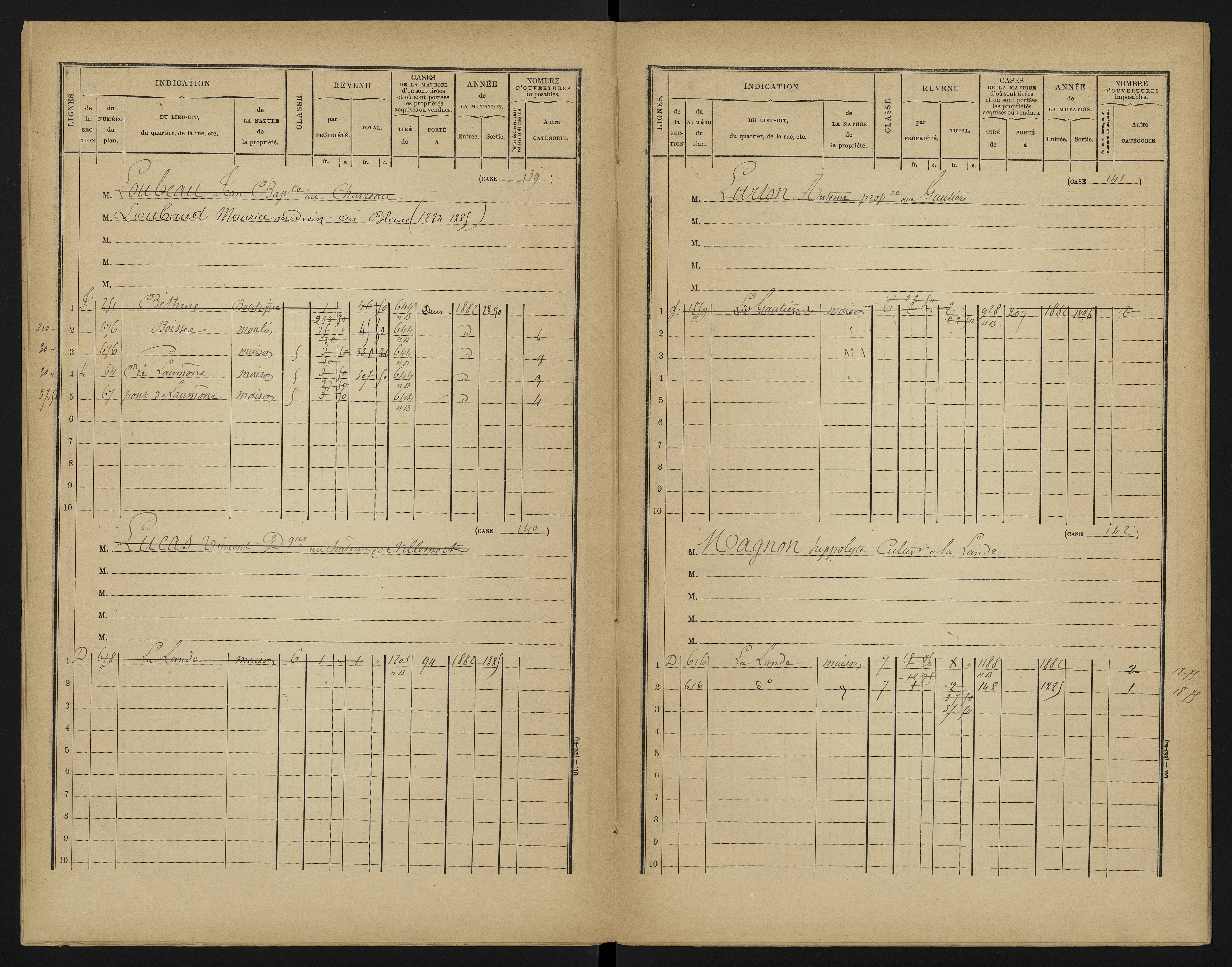 Béthines - FRAD086_cadastre Cases 1-328 