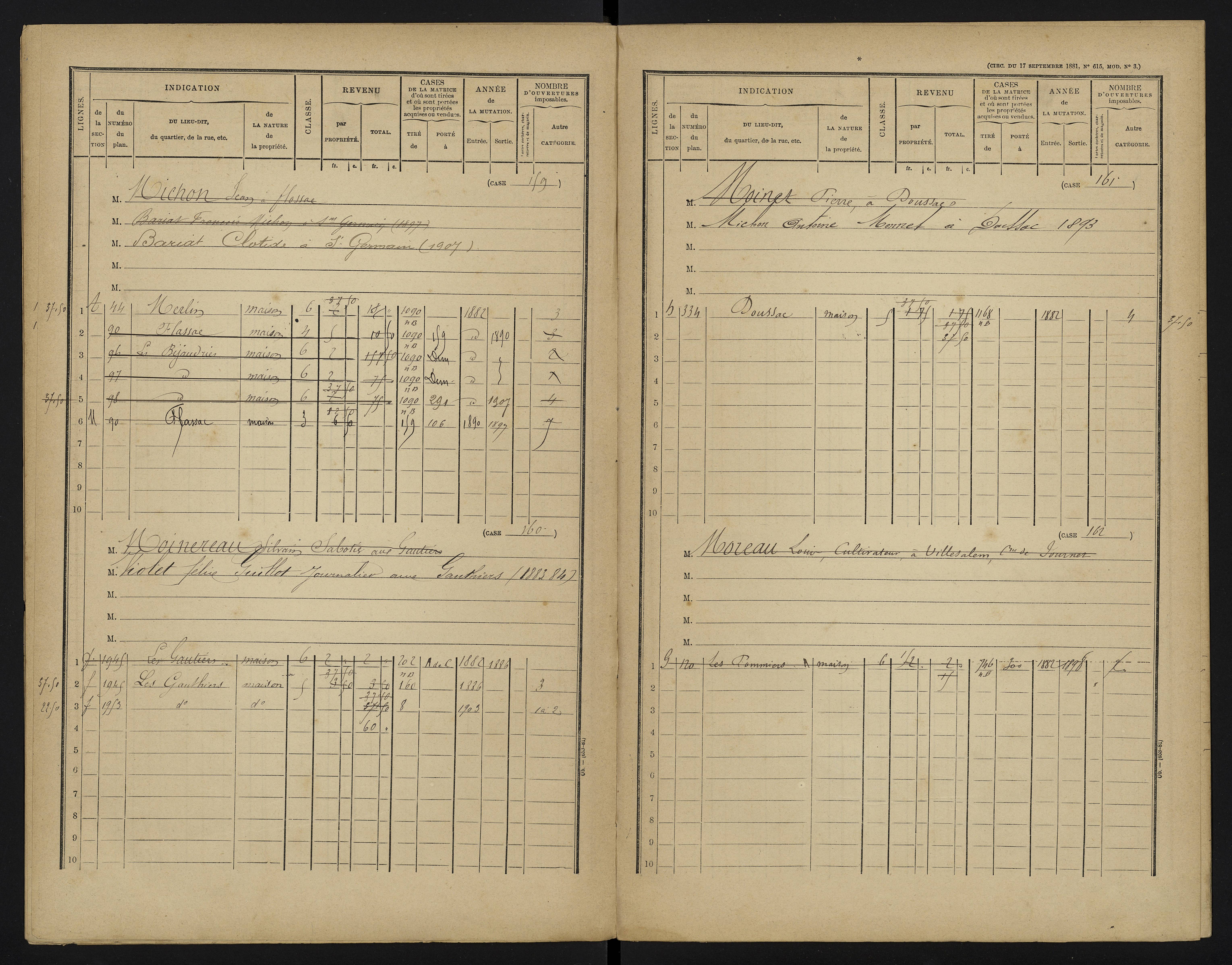 Béthines - FRAD086_cadastre Cases 1-328 