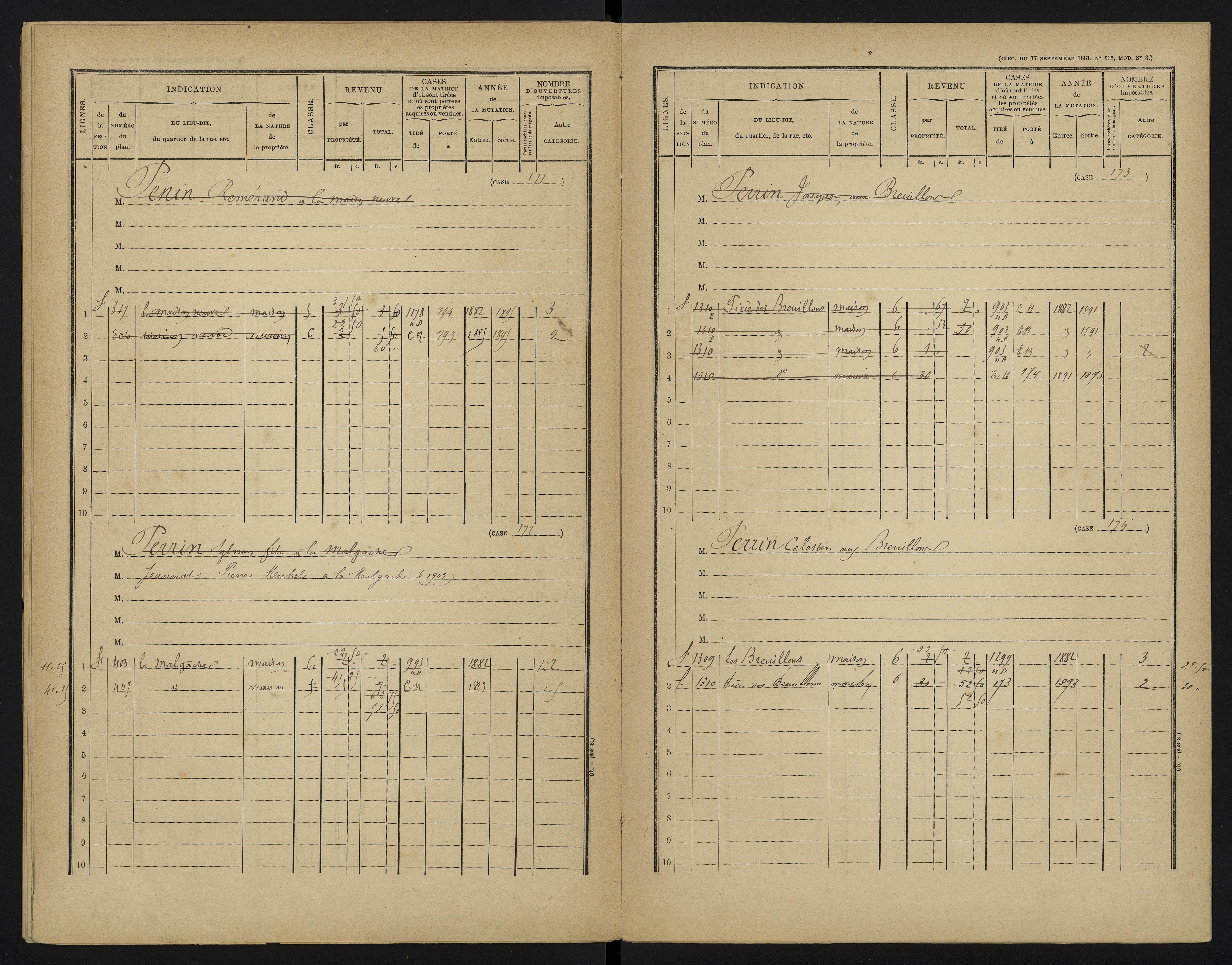 Béthines - FRAD086_cadastre Cases 1-328 