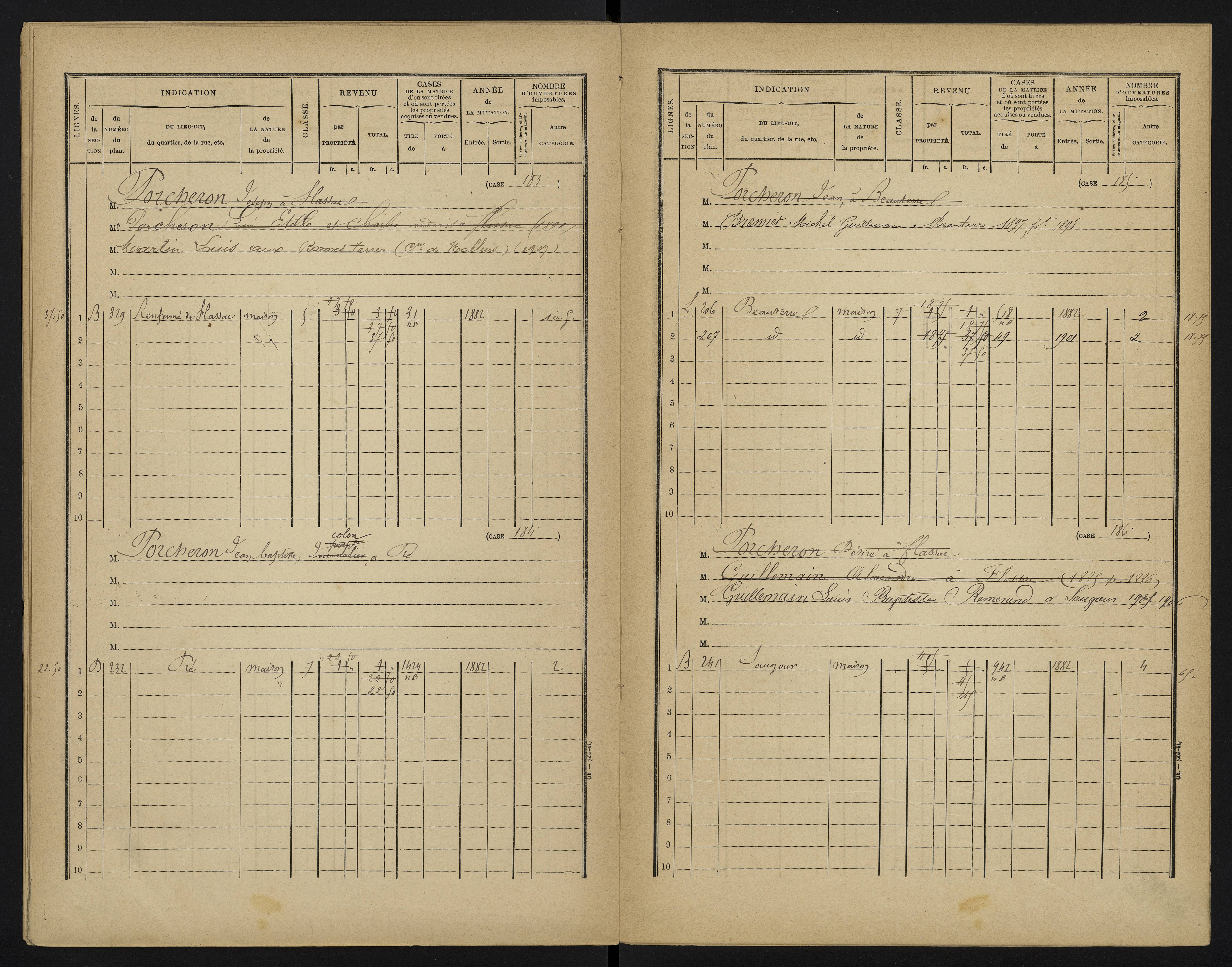 Béthines - FRAD086_cadastre Cases 1-328 