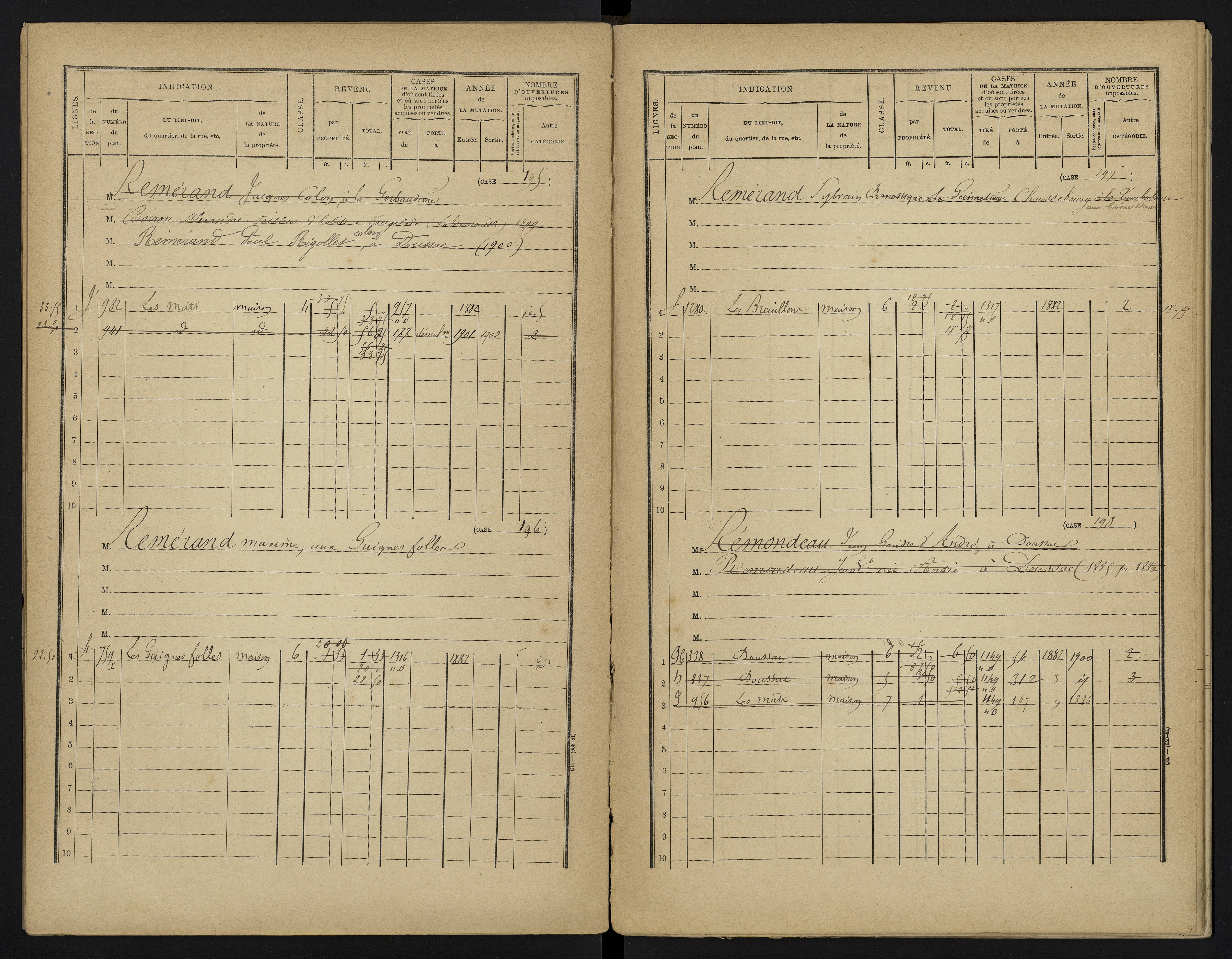 Béthines - FRAD086_cadastre Cases 1-328 