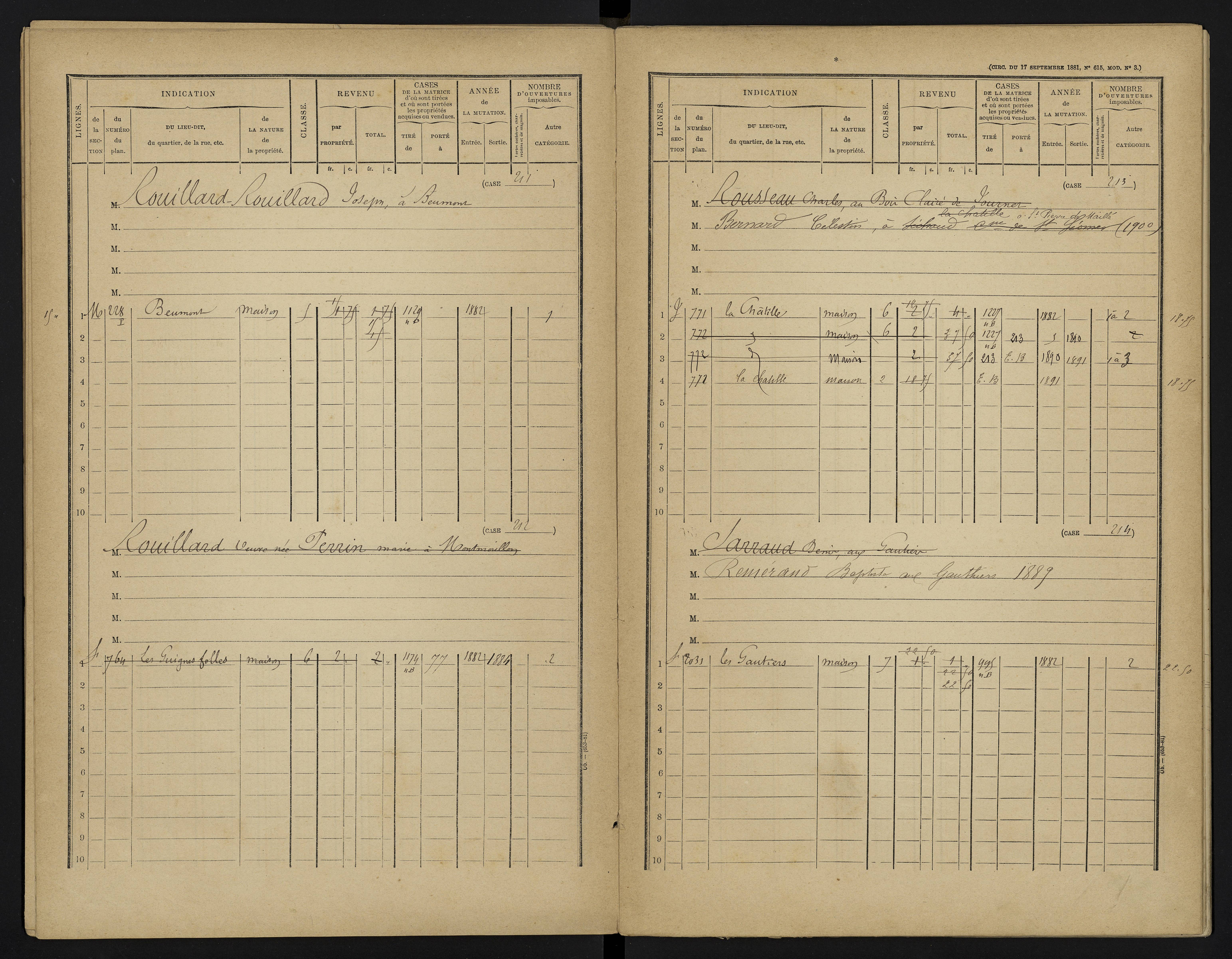 Béthines - FRAD086_cadastre Cases 1-328 