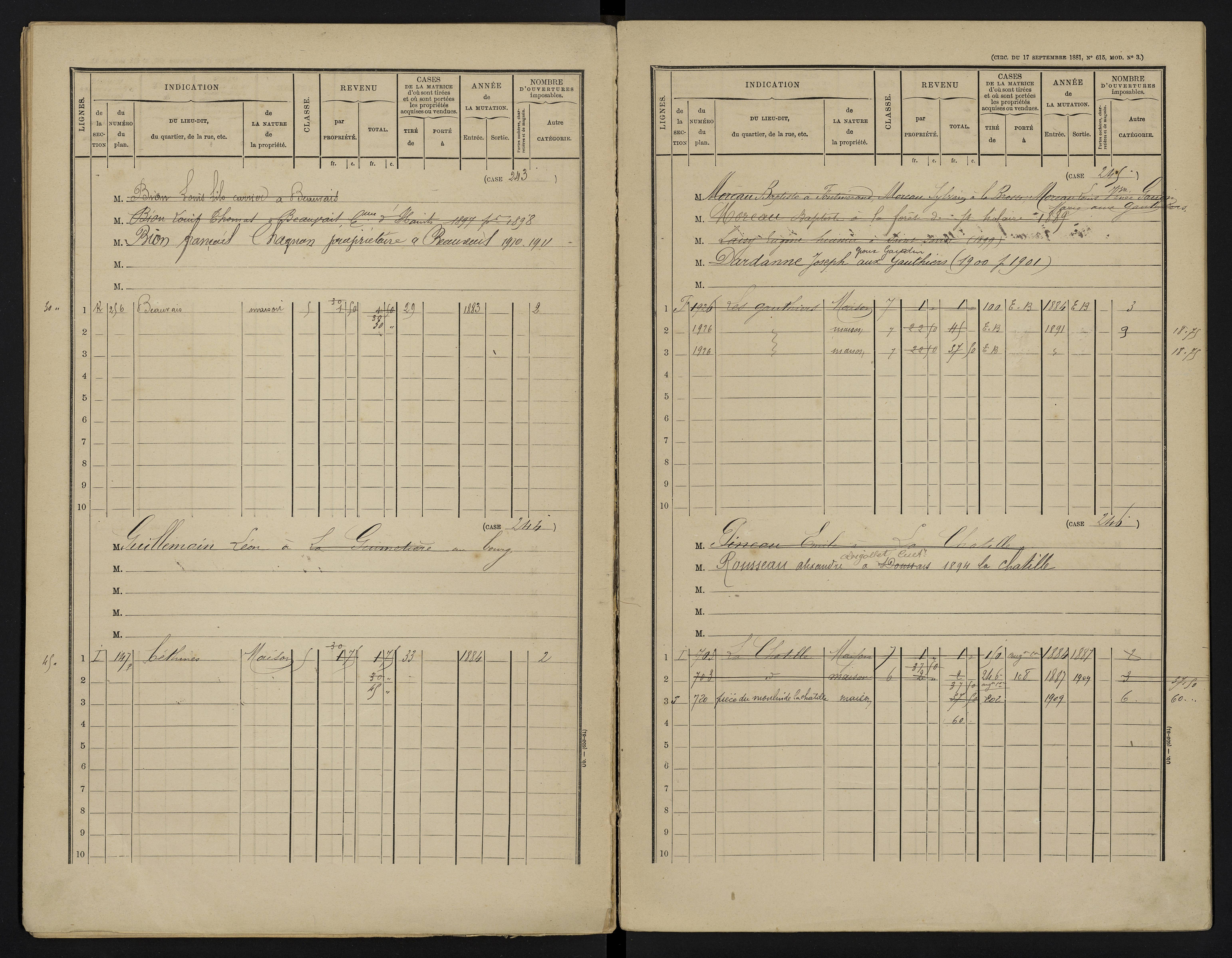Béthines - FRAD086_cadastre Cases 1-328 