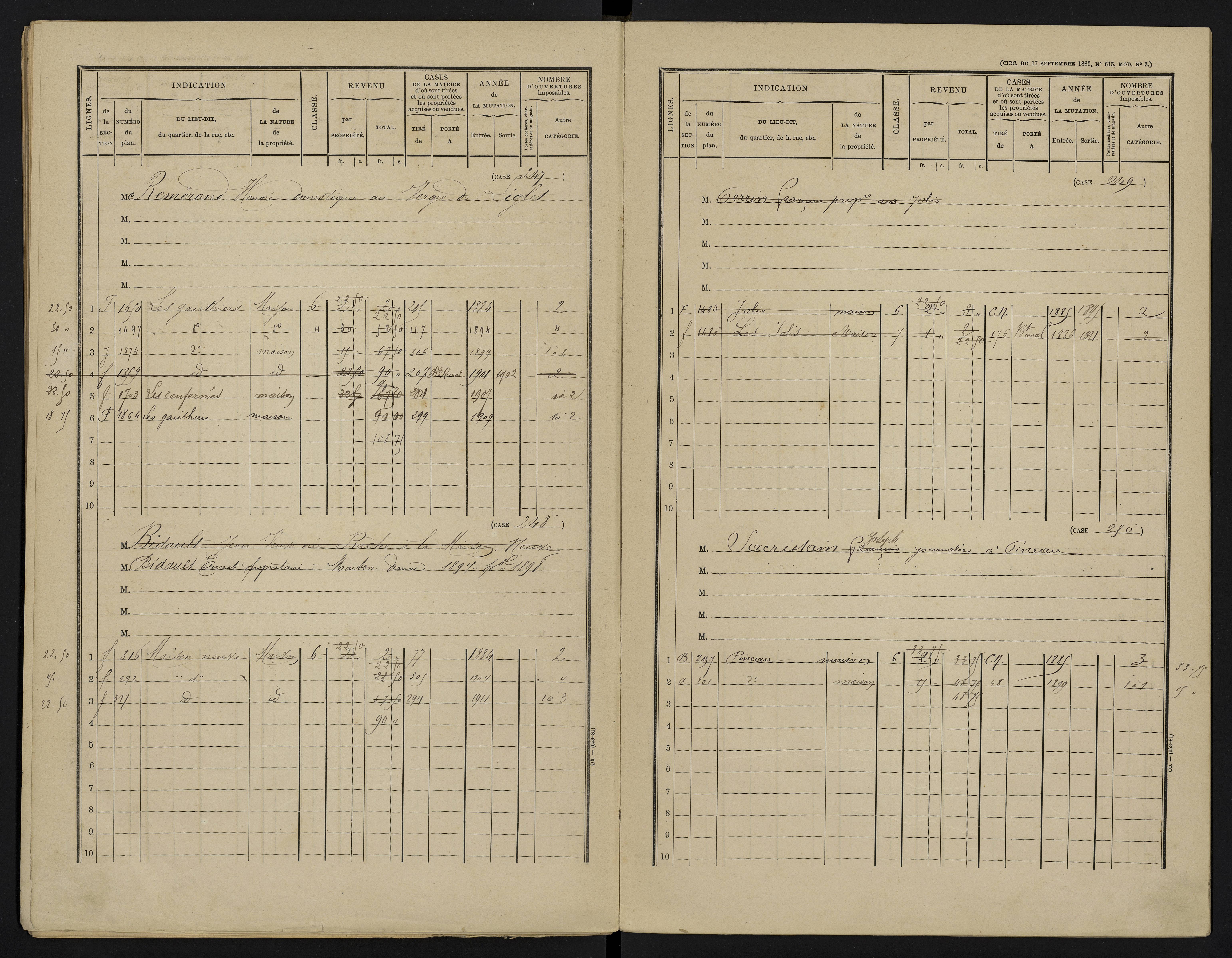 Béthines - FRAD086_cadastre Cases 1-328 
