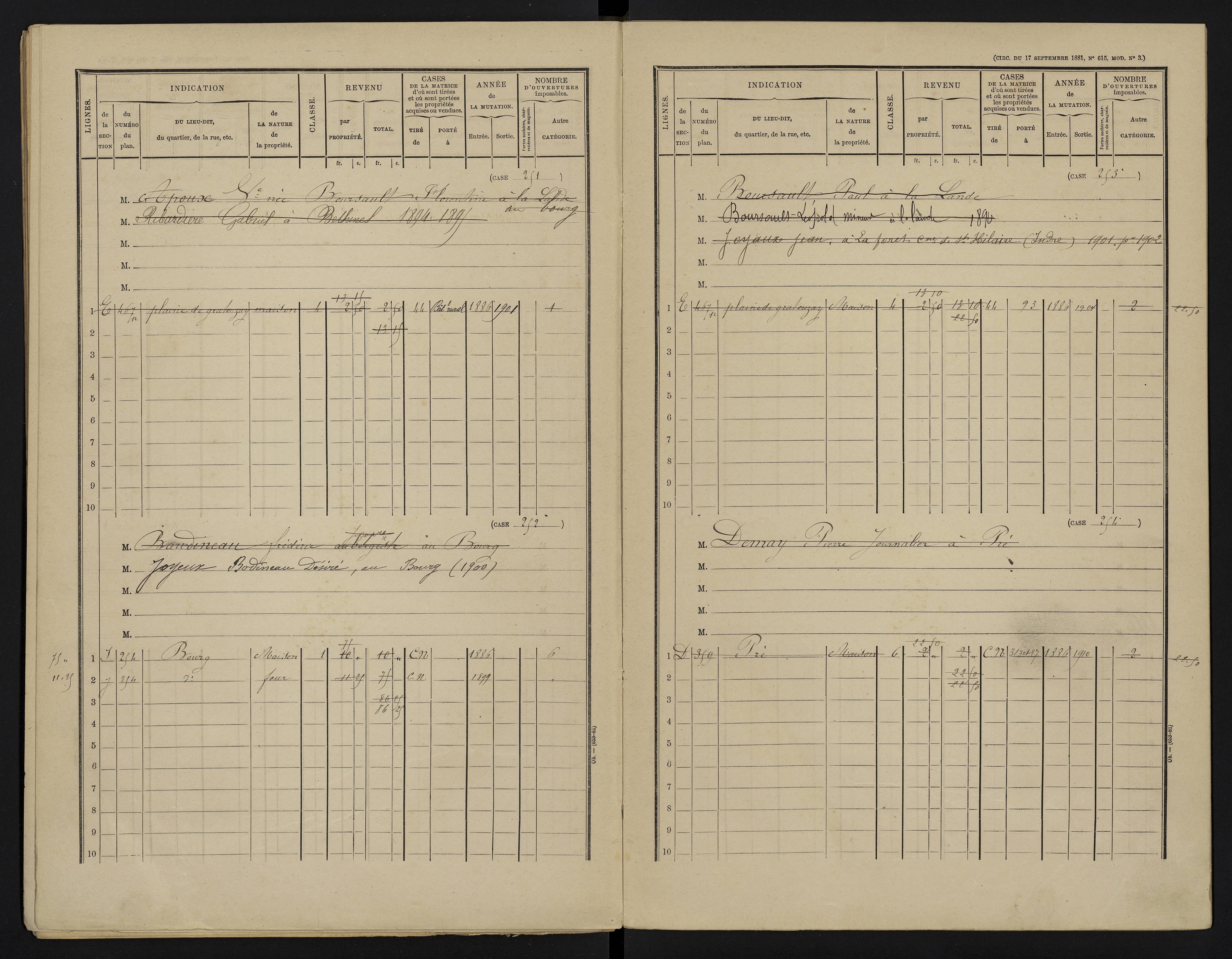 Béthines - FRAD086_cadastre Cases 1-328 