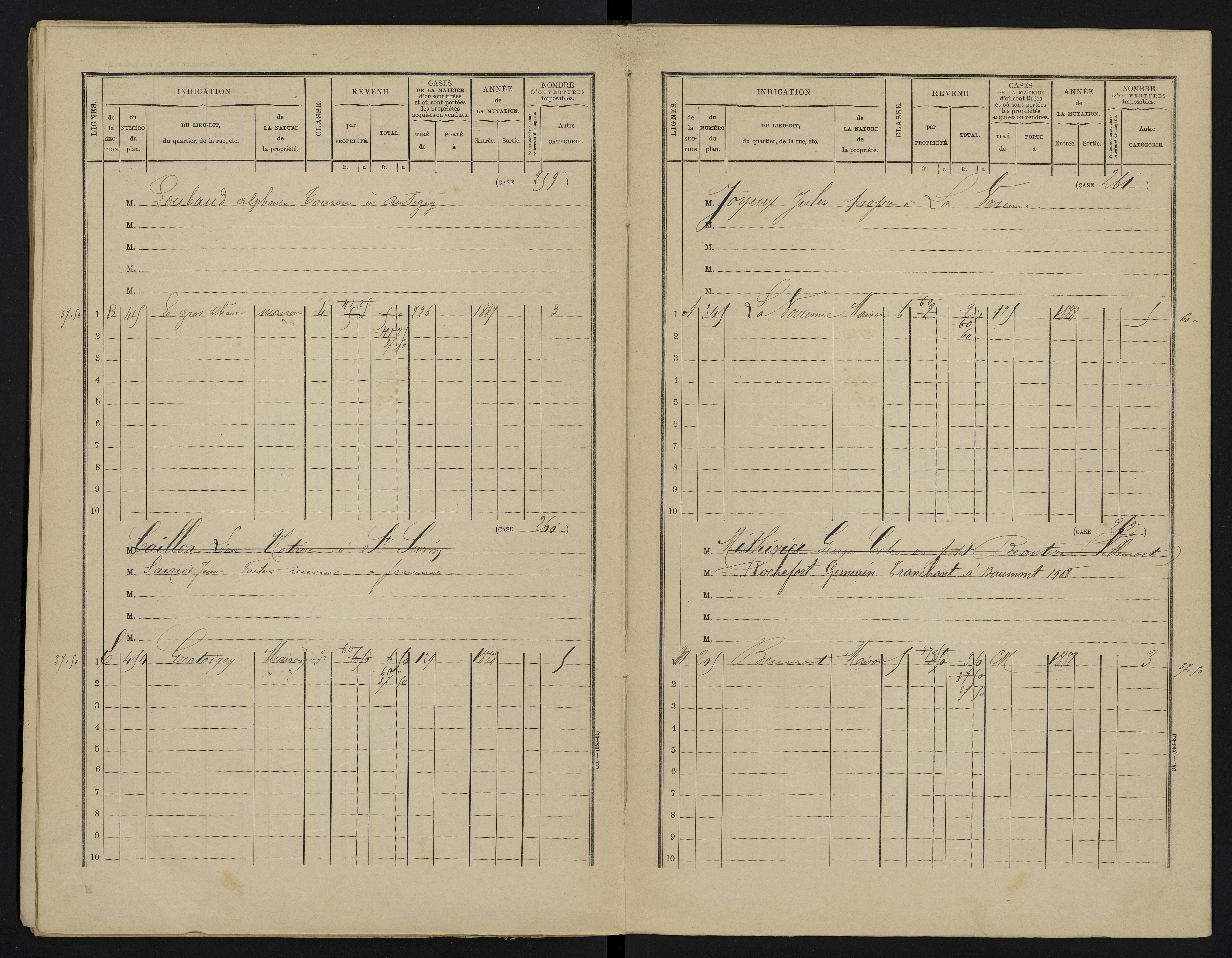 Béthines - FRAD086_cadastre Cases 1-328 