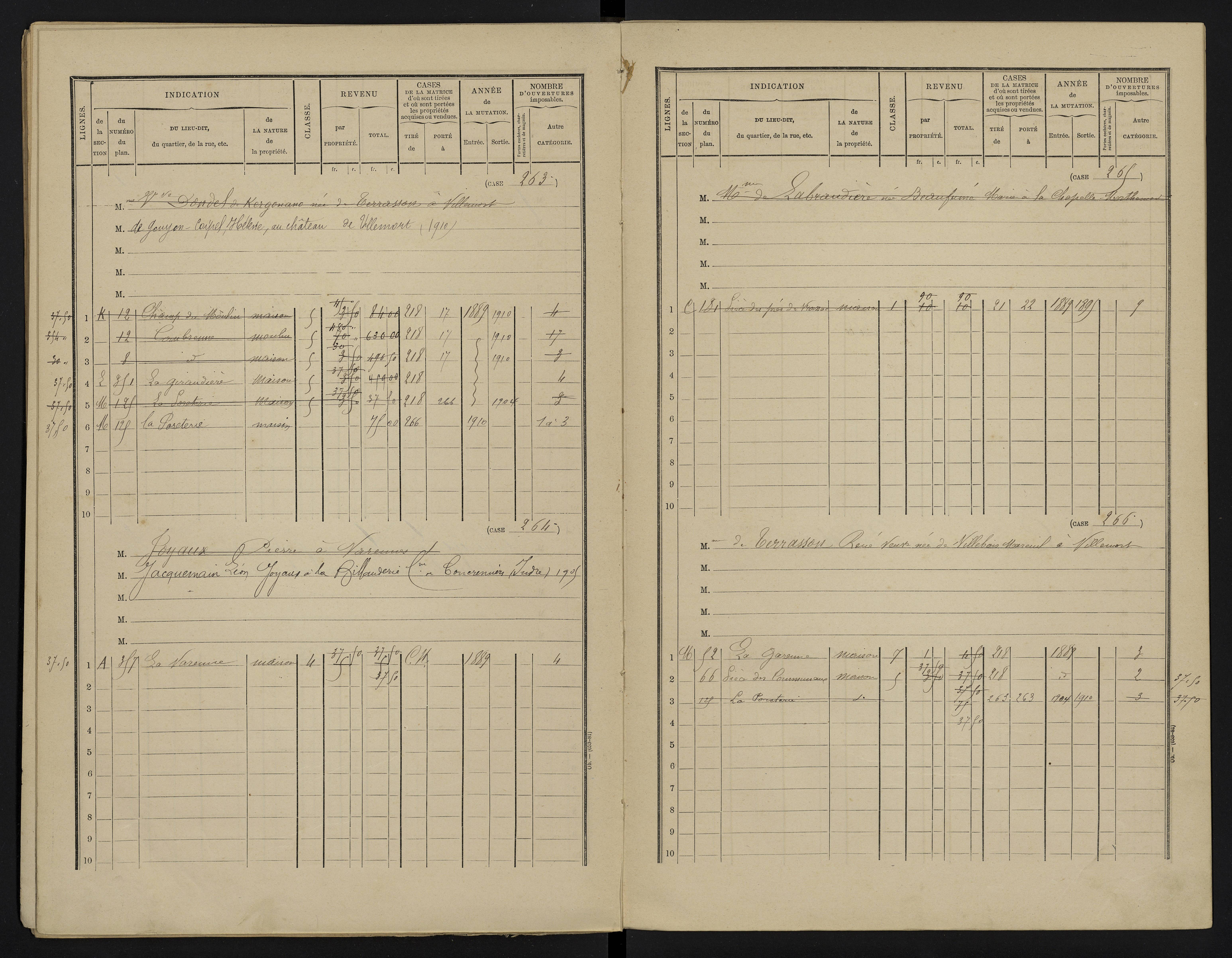 Béthines - FRAD086_cadastre Cases 1-328 