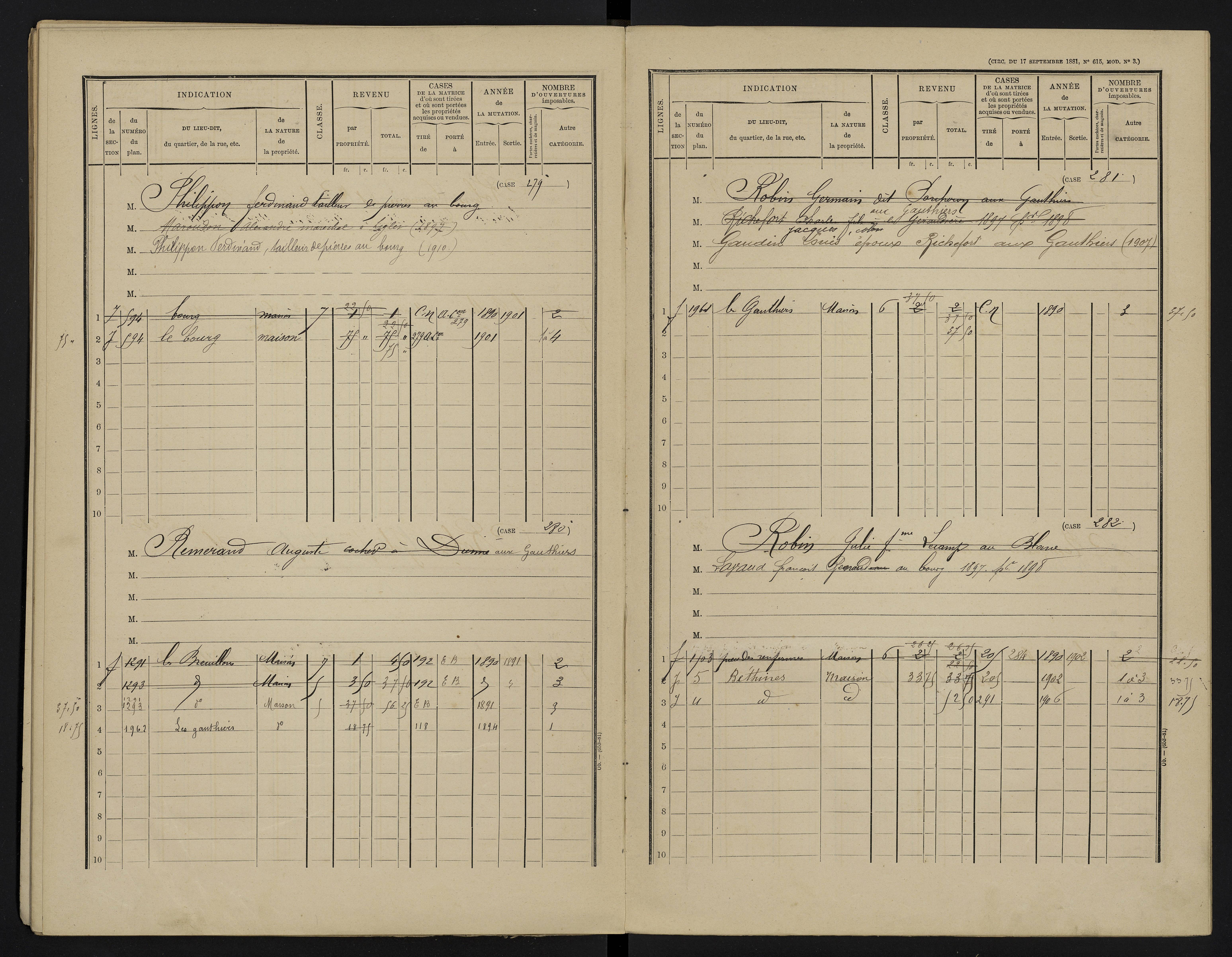 Béthines - FRAD086_cadastre Cases 1-328 