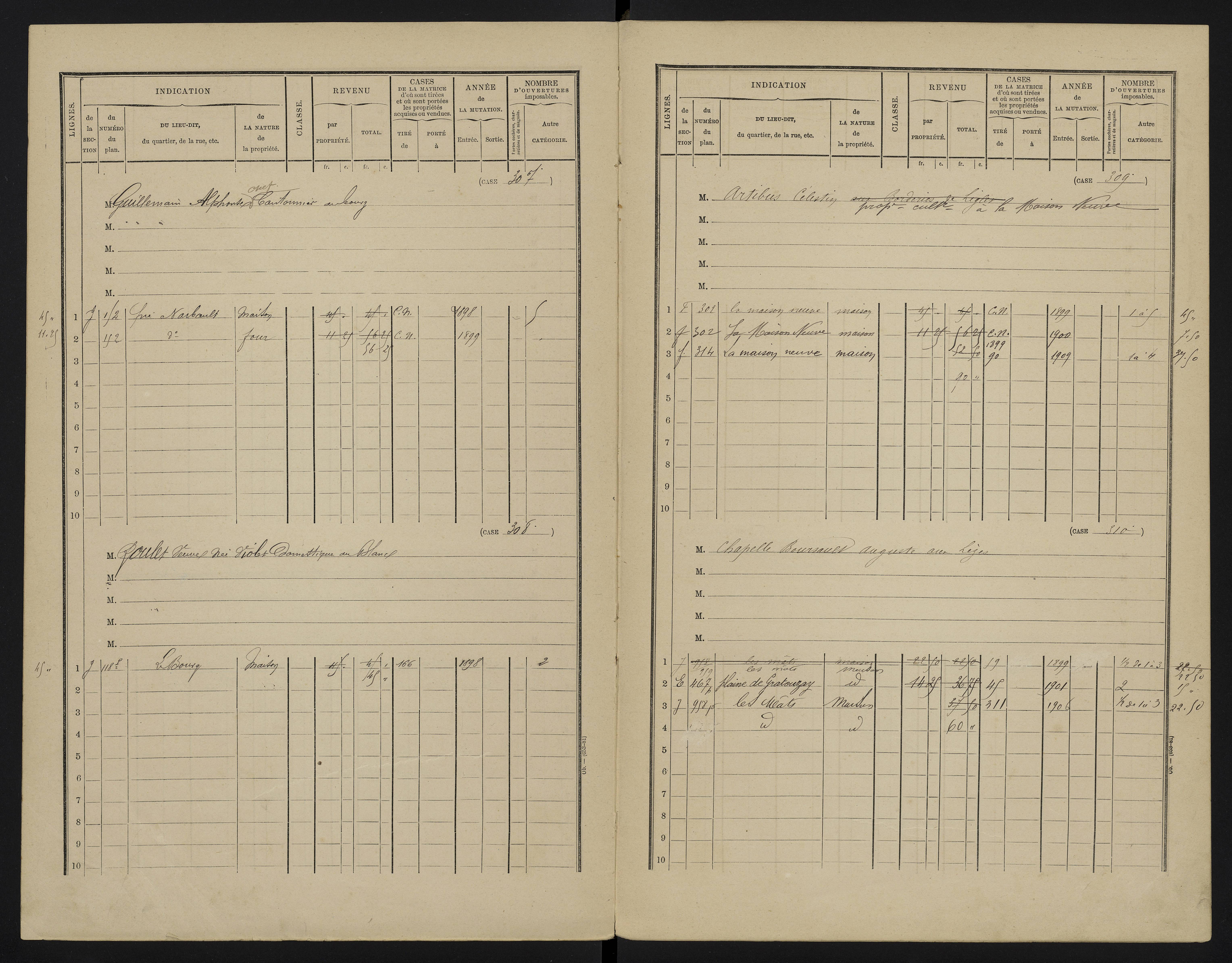 Béthines - FRAD086_cadastre Cases 1-328 
