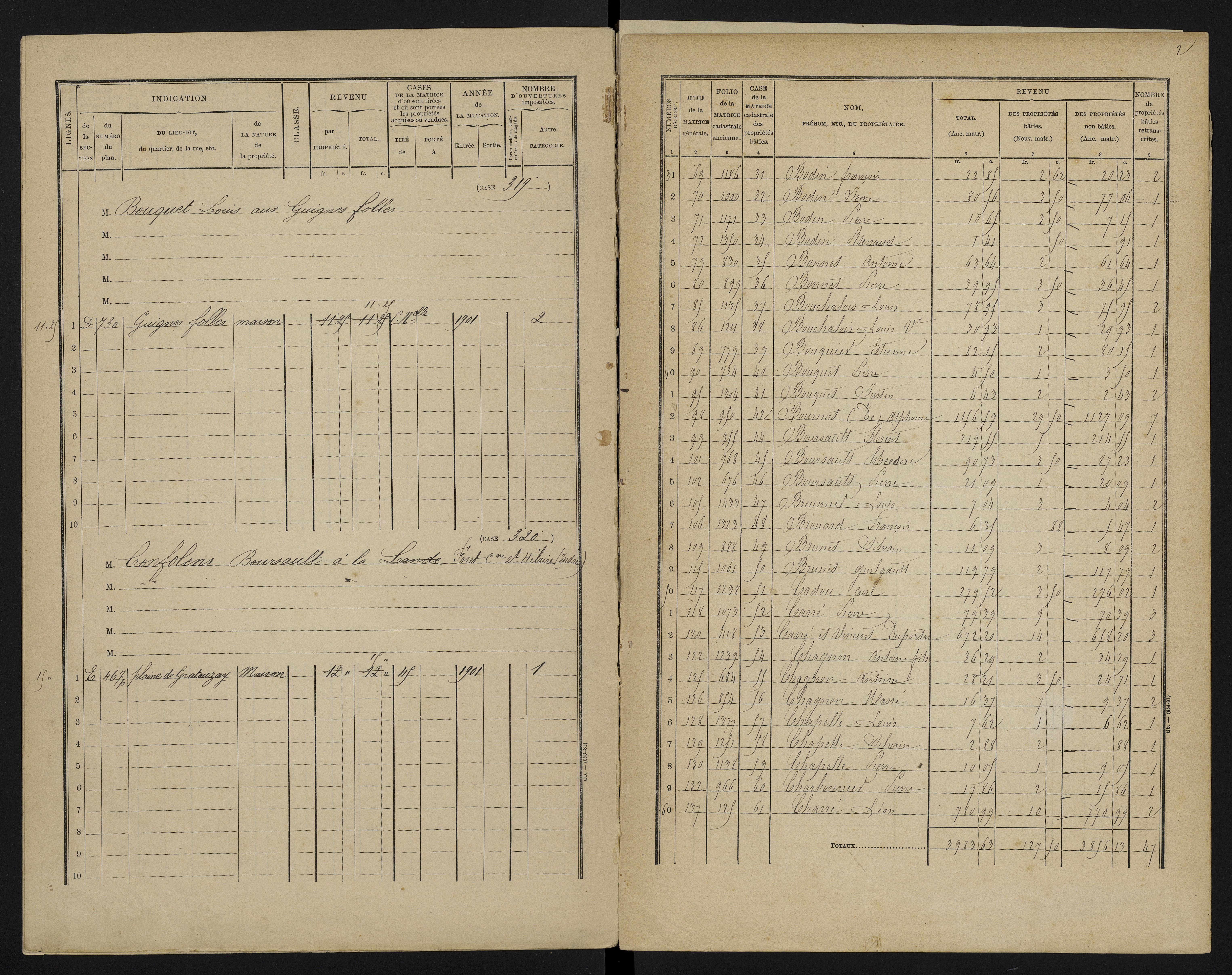Béthines - FRAD086_cadastre Cases 1-328 