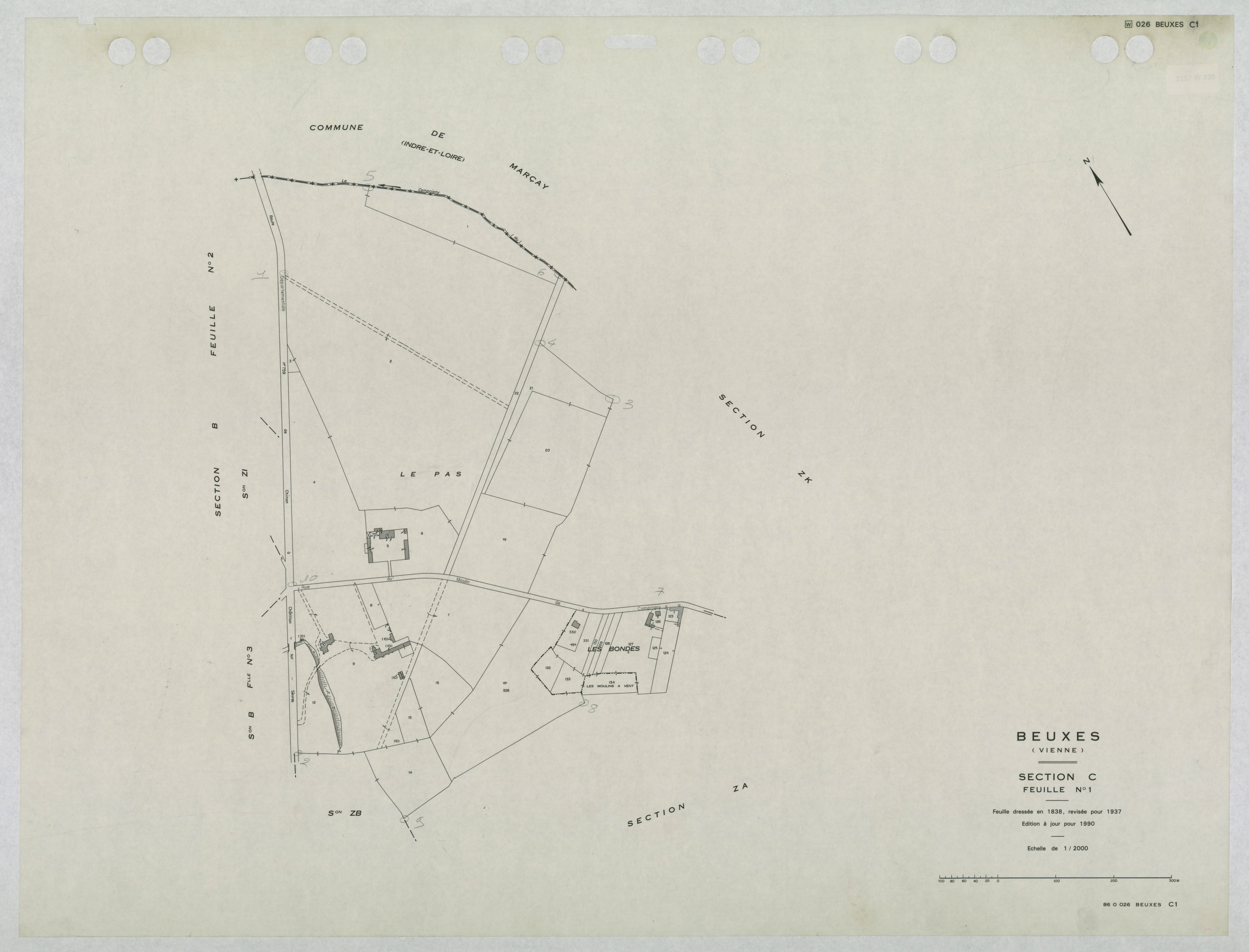 Beuxes - FRAD086_cadastre Plans mis à jour 