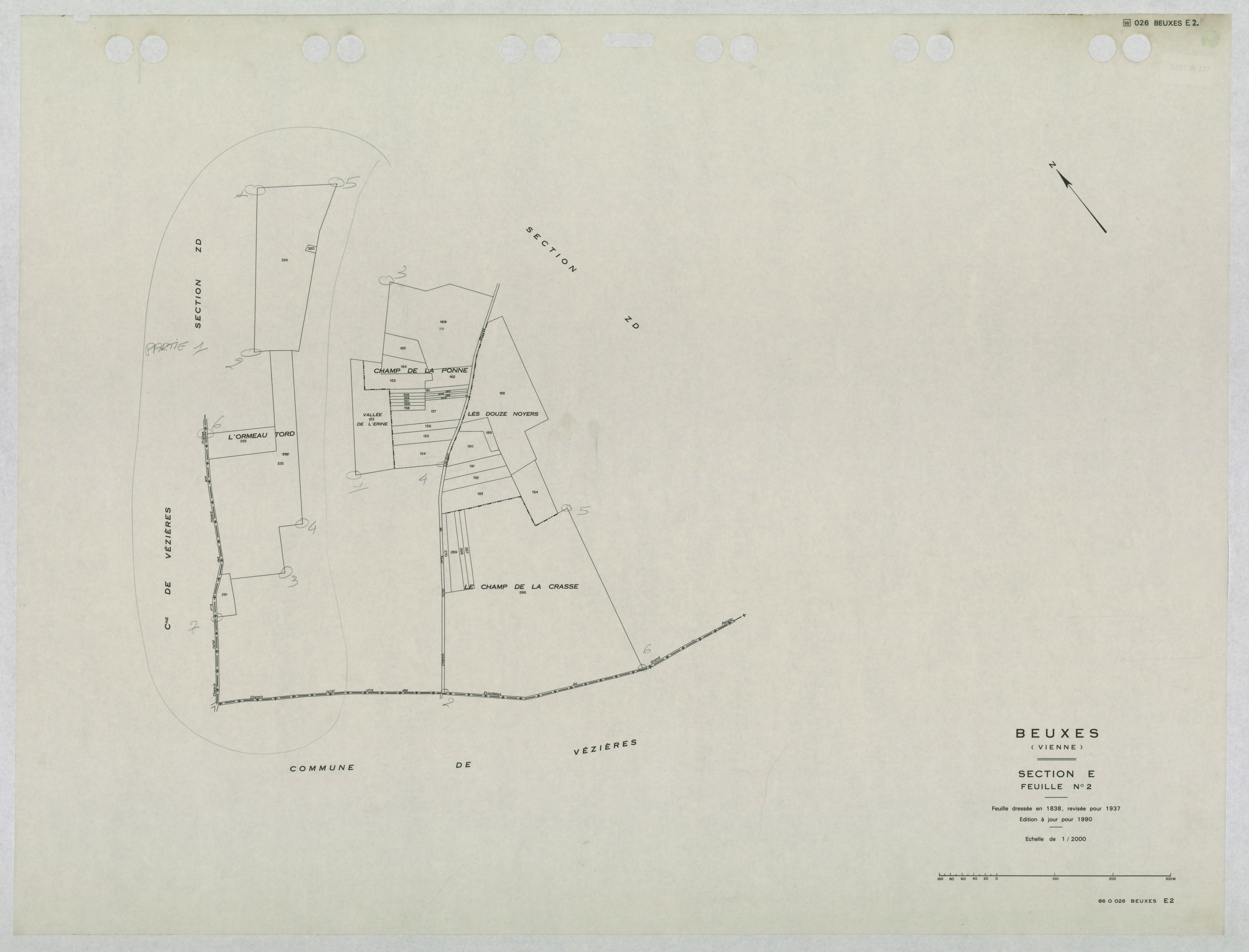 Beuxes - FRAD086_cadastre Plans mis à jour 
