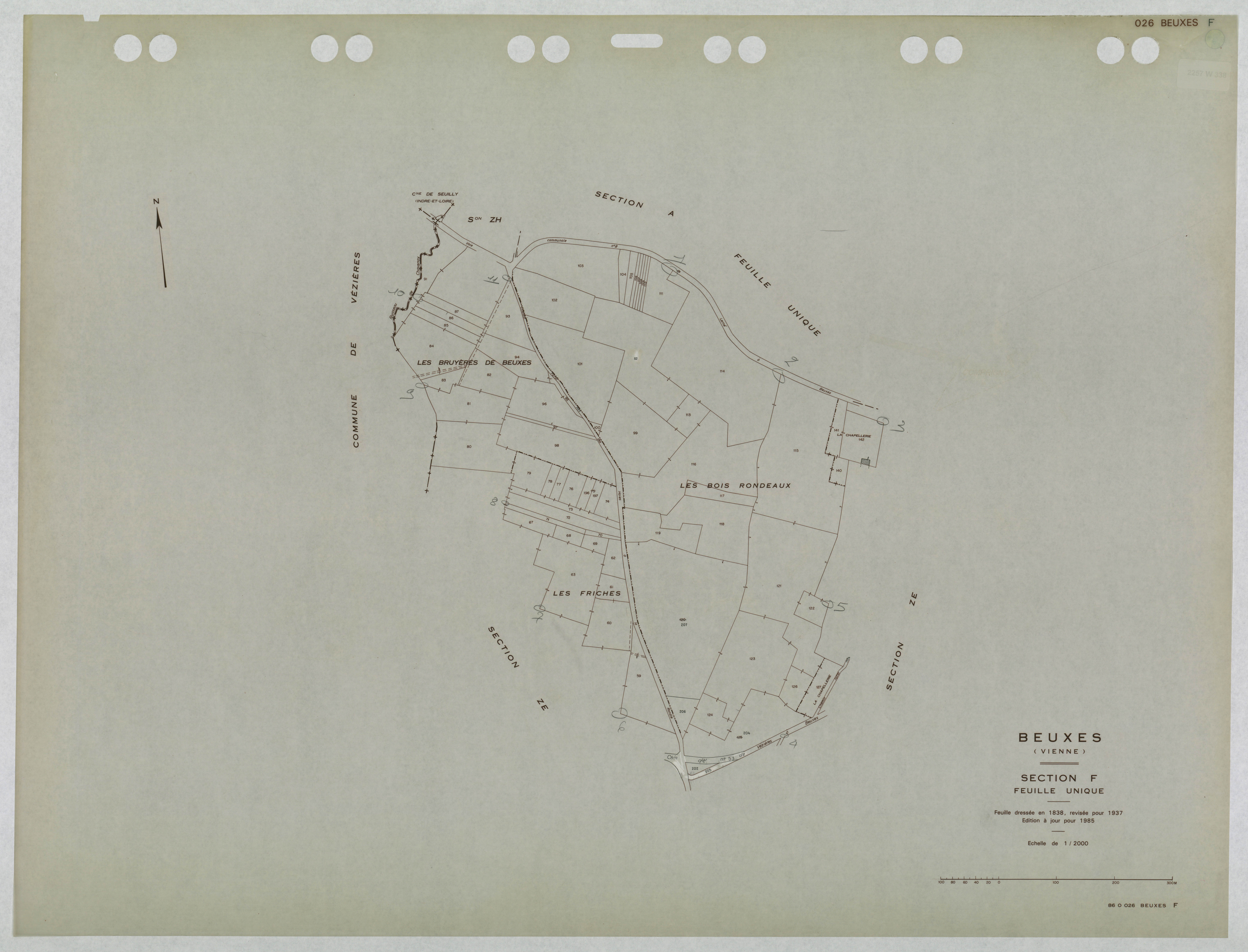 Beuxes - FRAD086_cadastre Plans mis à jour 