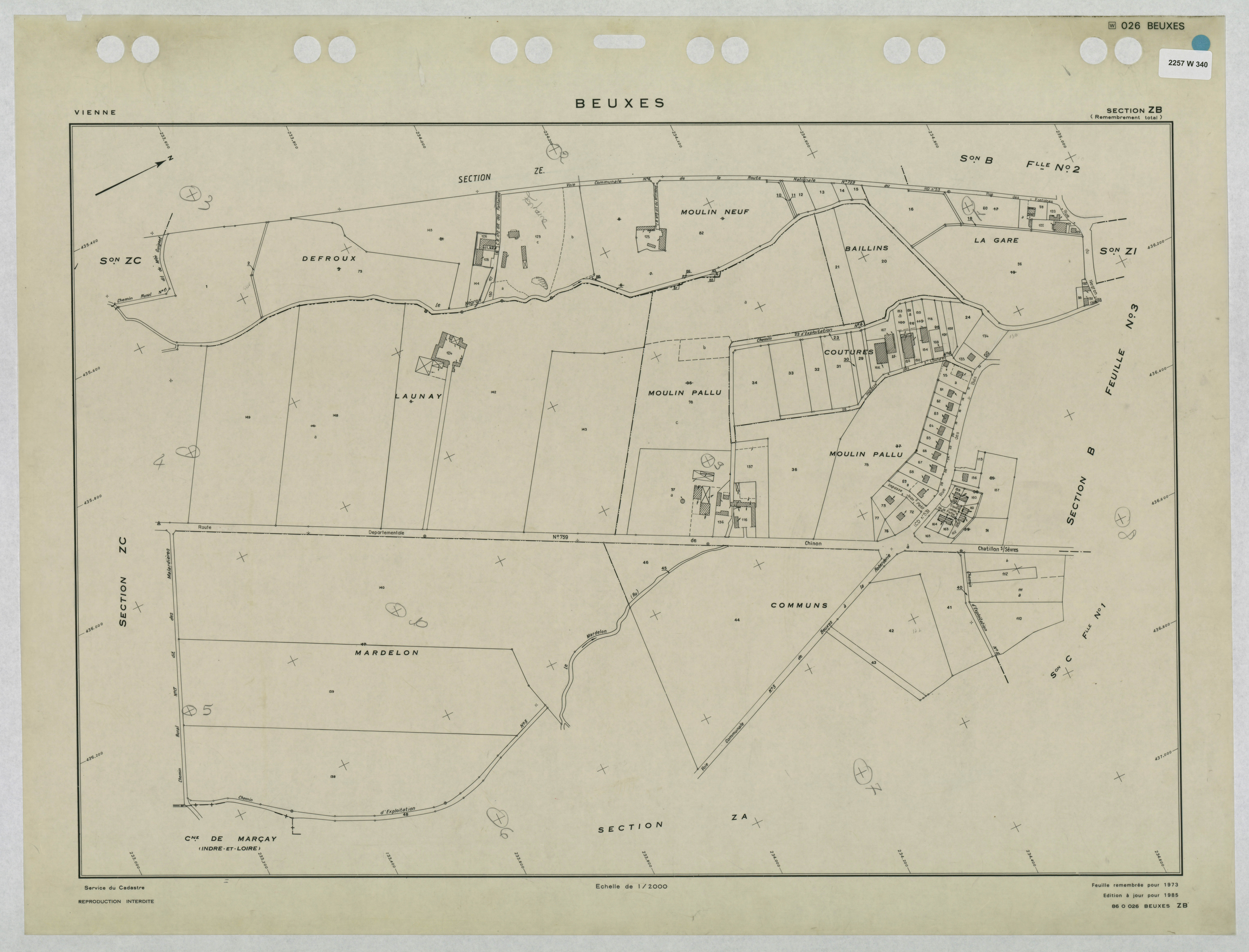 Beuxes - FRAD086_cadastre Plans remembrés 