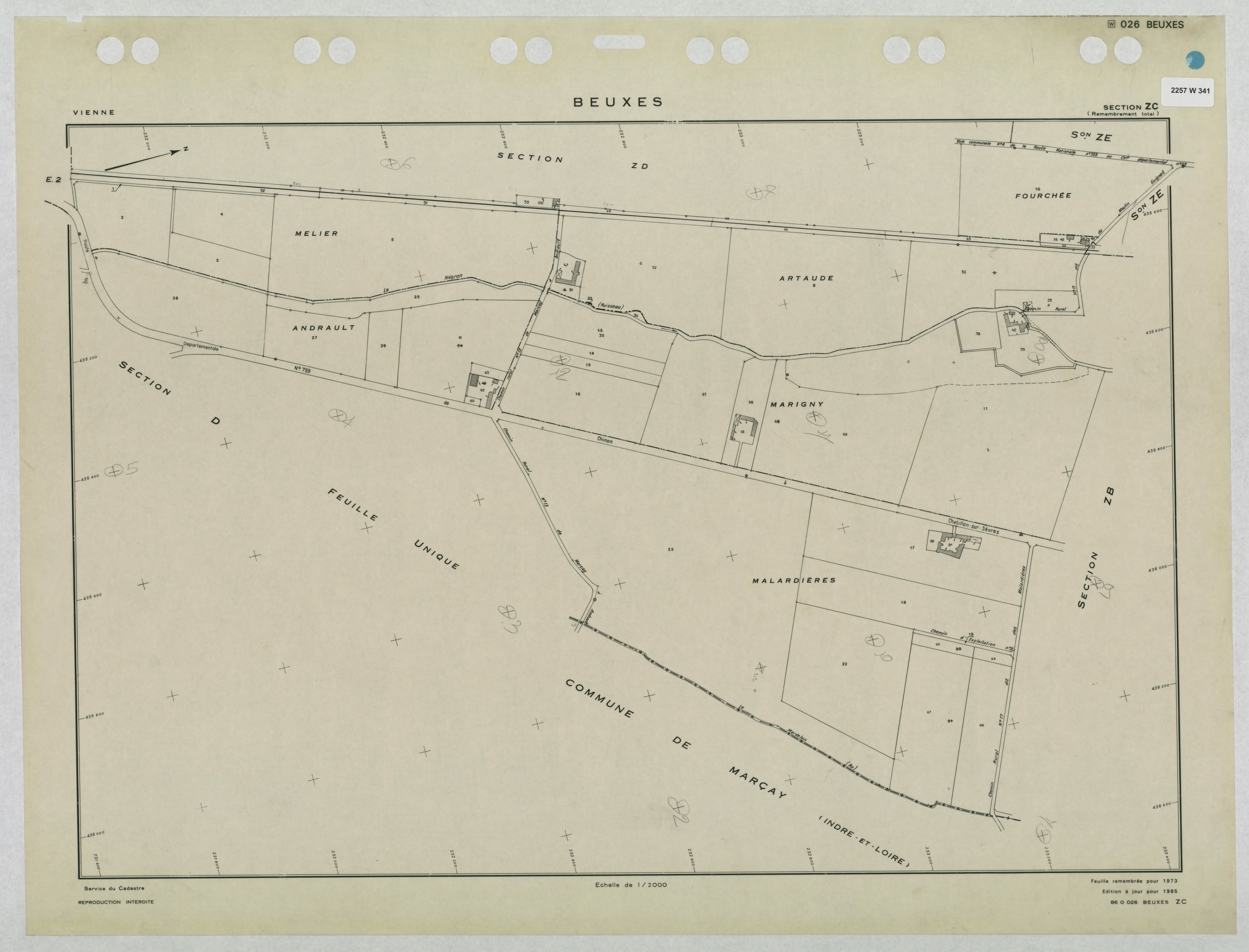 Beuxes - FRAD086_cadastre Plans remembrés 