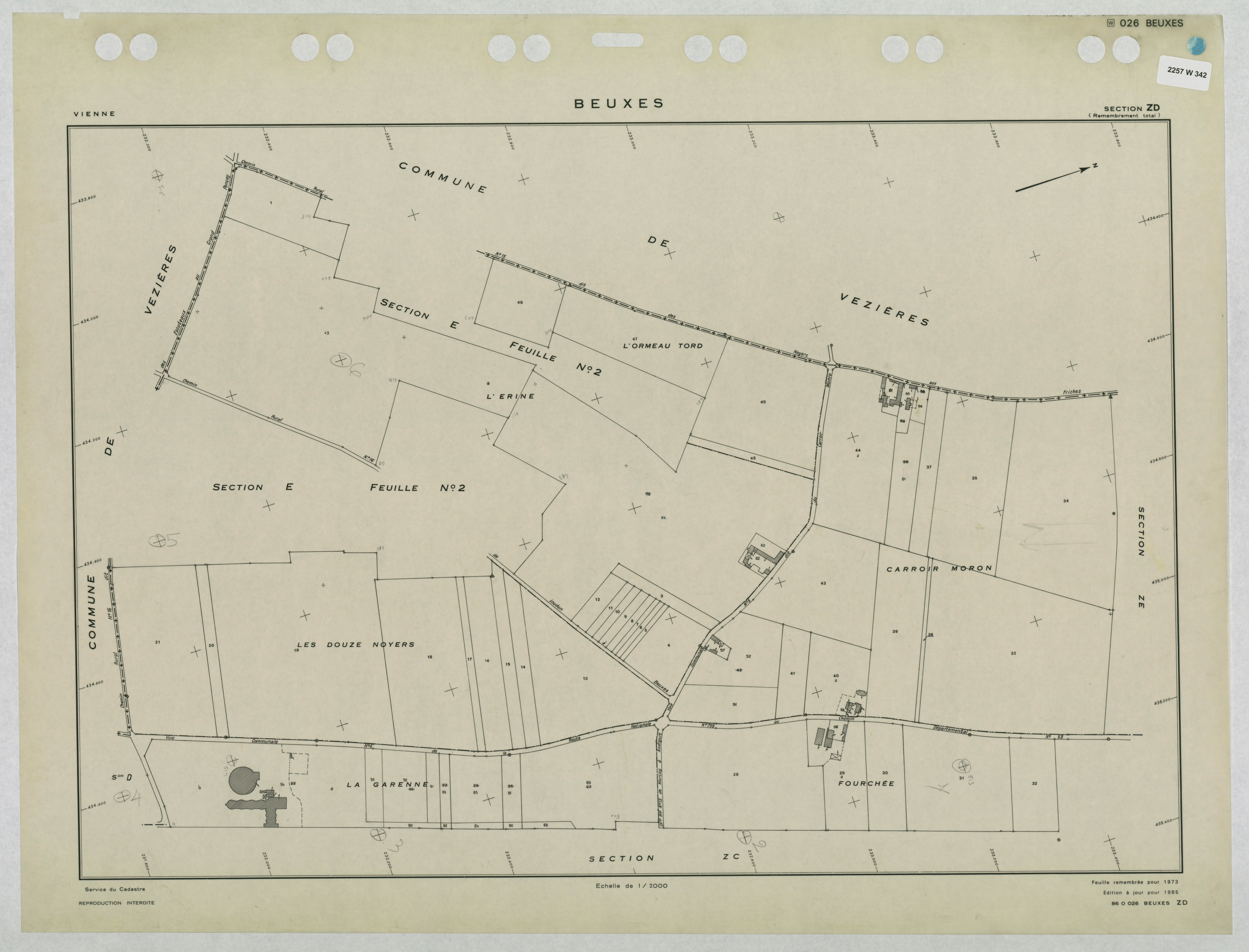 Beuxes - FRAD086_cadastre Plans remembrés 