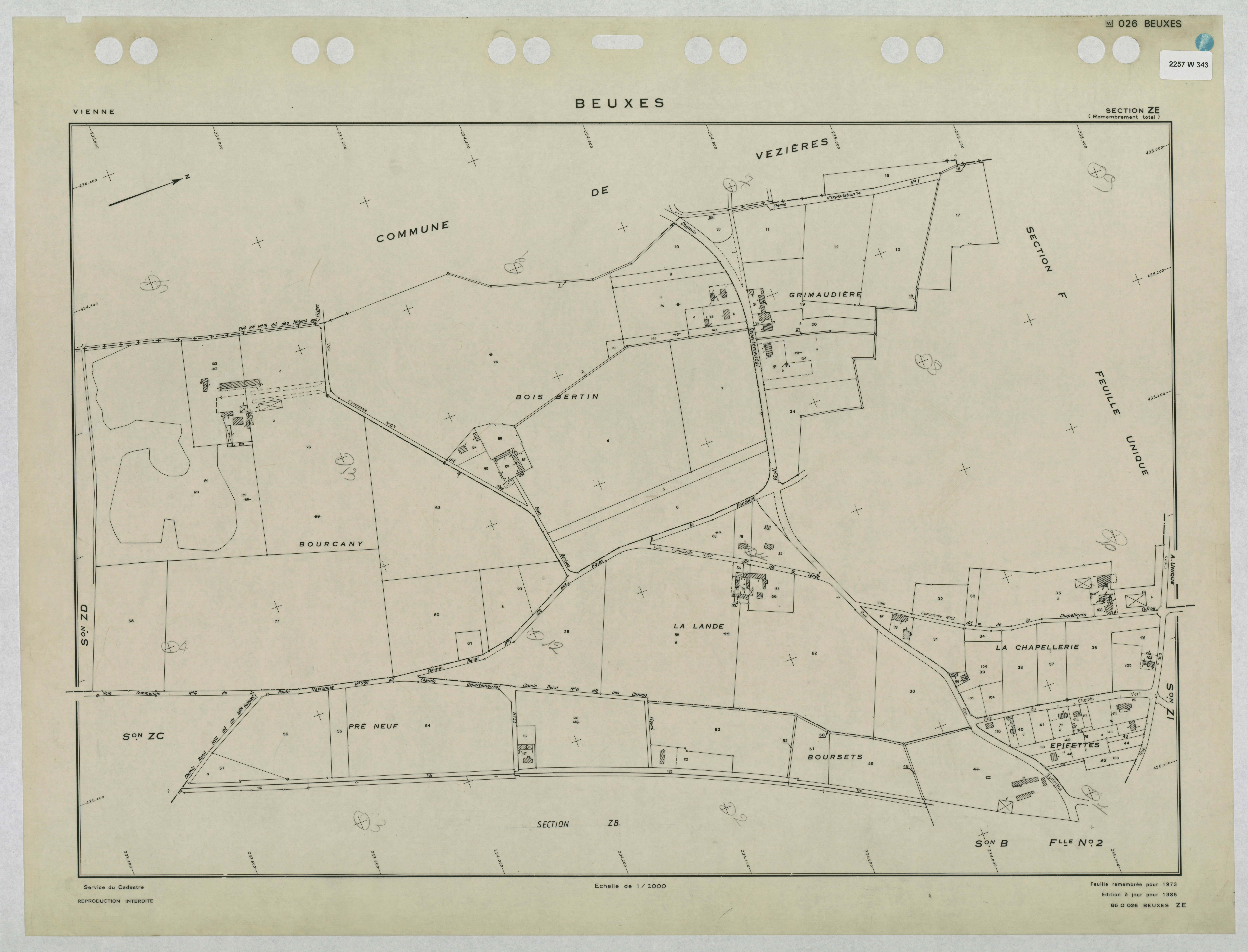 Beuxes - FRAD086_cadastre Plans remembrés 