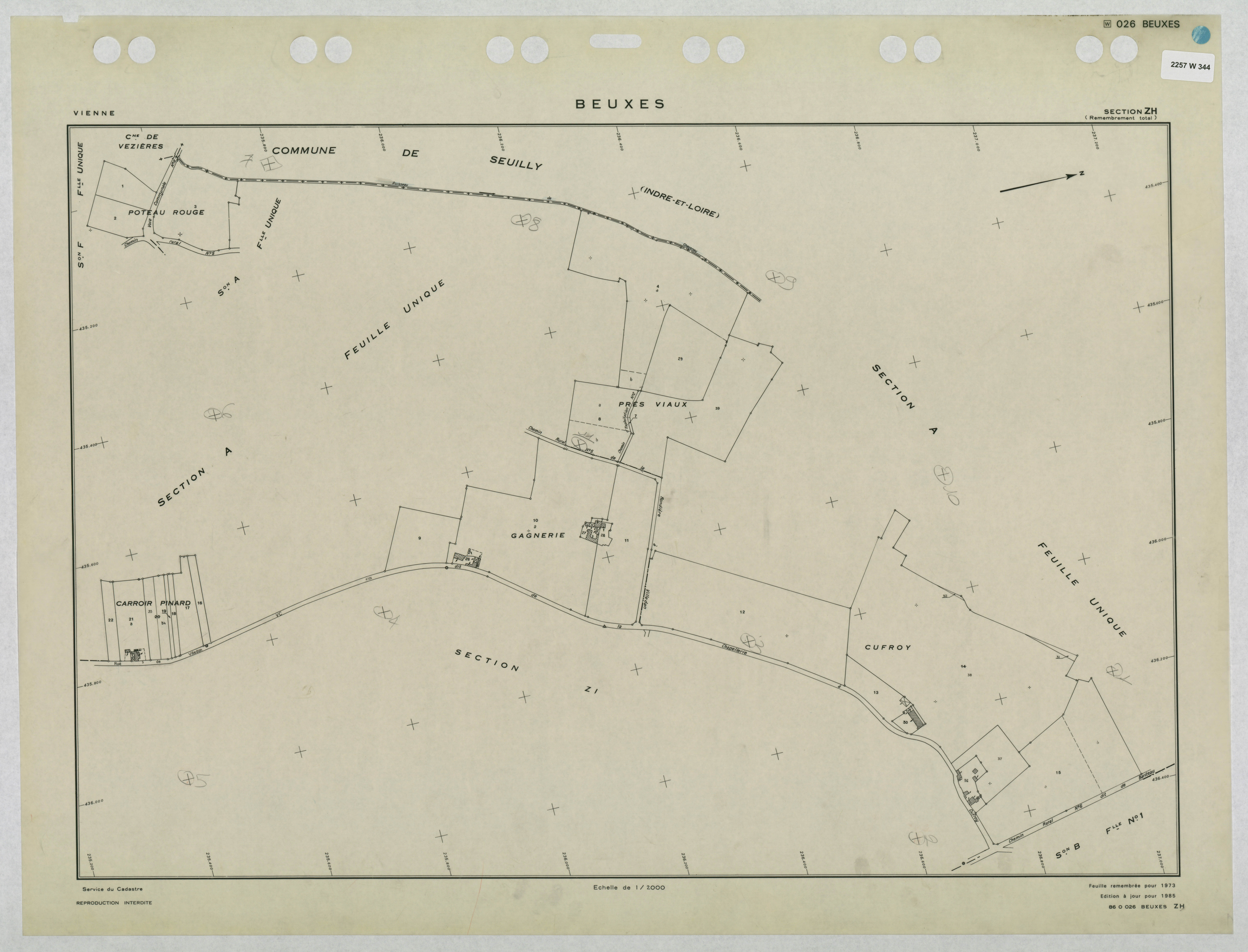 Beuxes - FRAD086_cadastre Plans remembrés 